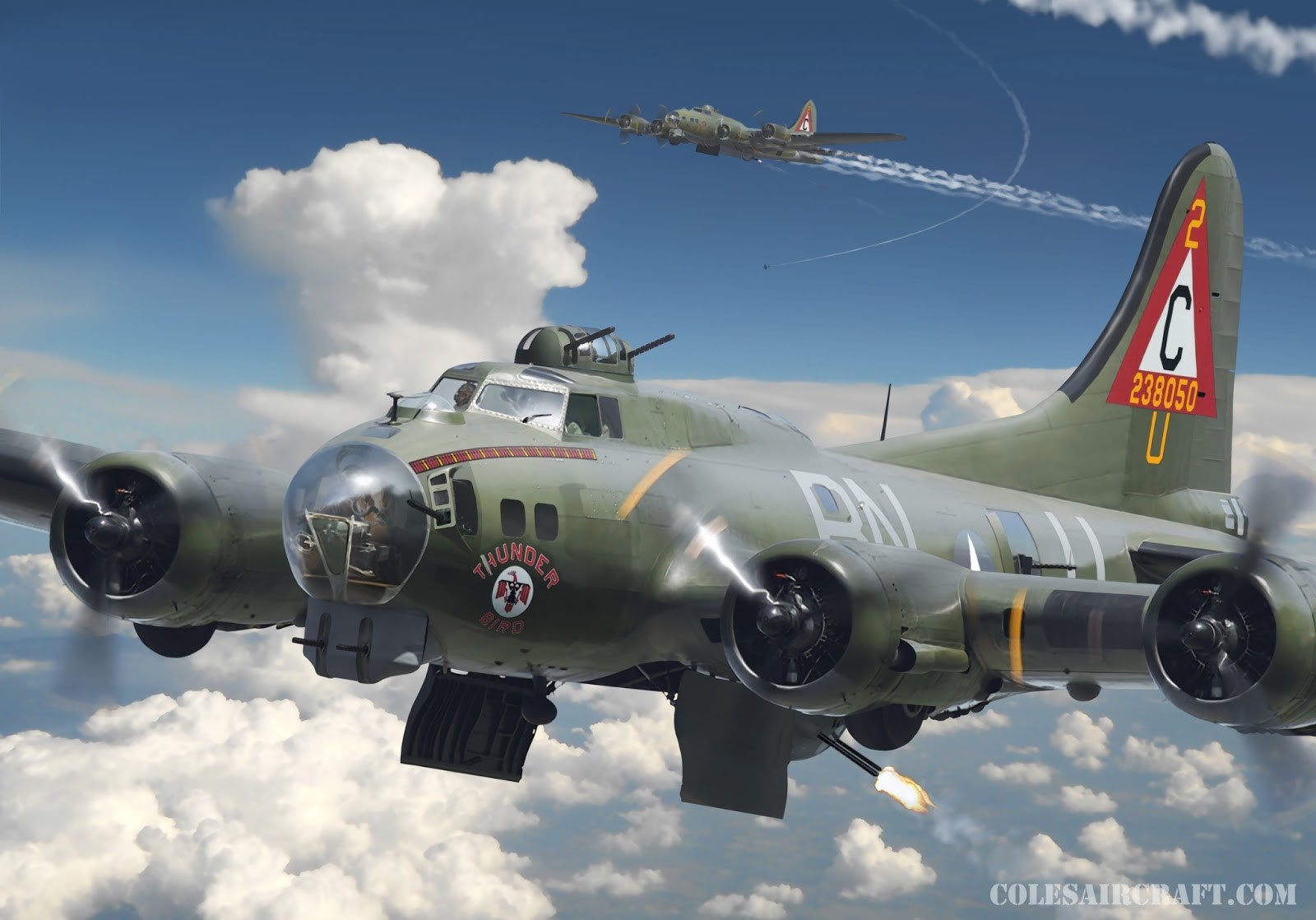 Boeing B-17 Flying Fortress bombers in flight HD Wallpaper