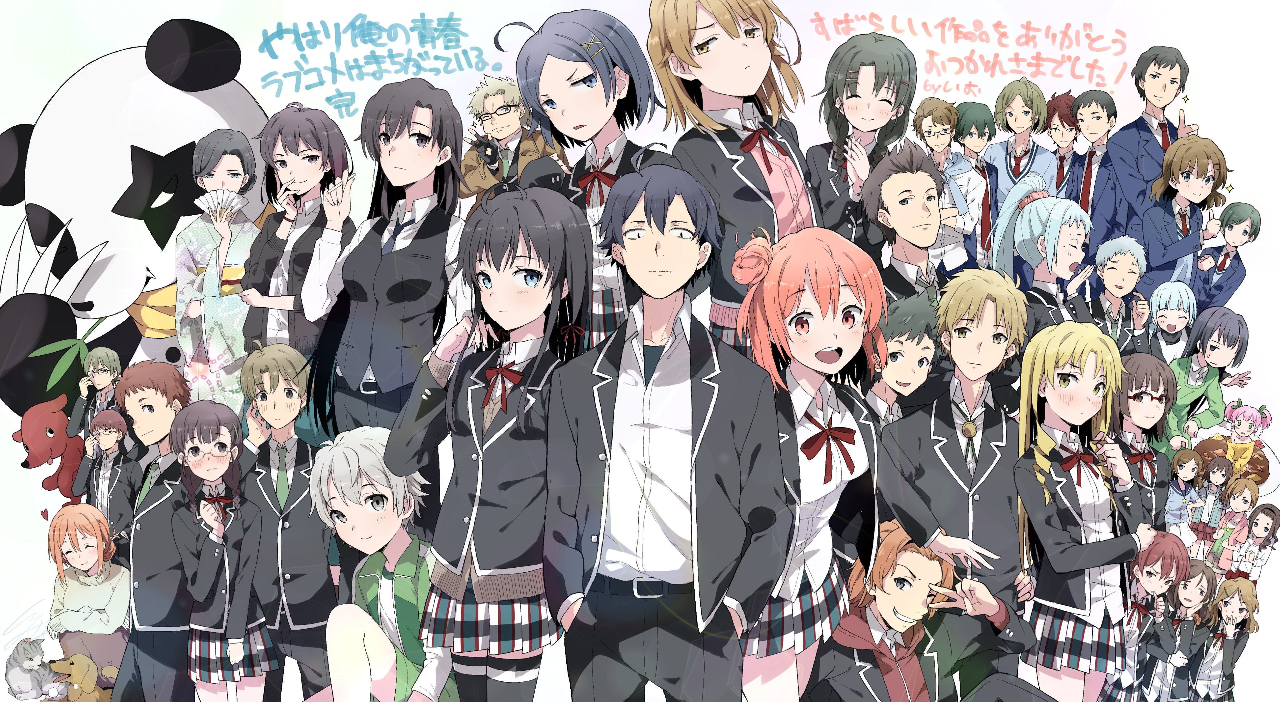 Yahari Ore no Seishun Love Comedy wa Machigatteiru. characters HD Wallpaper