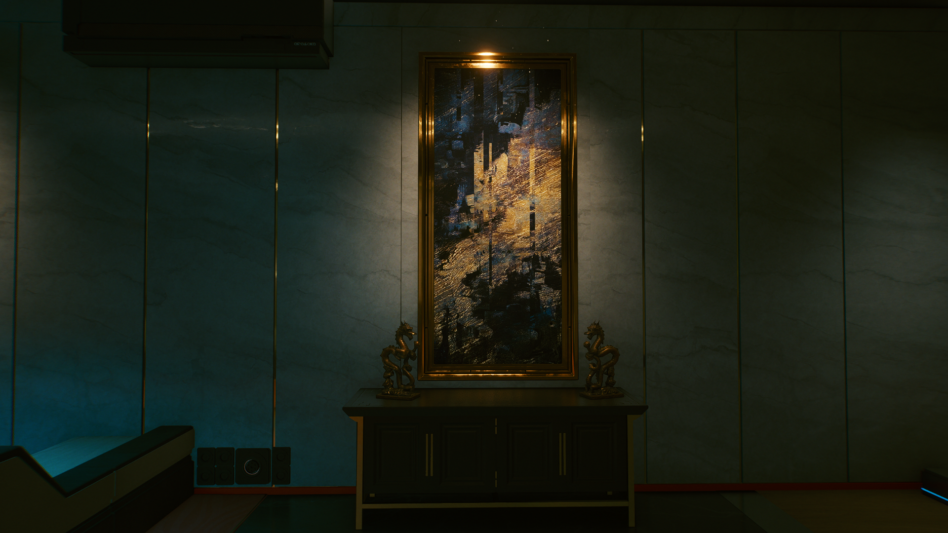 Interior of a room in Cyberpunk 2077 HD Wallpaper