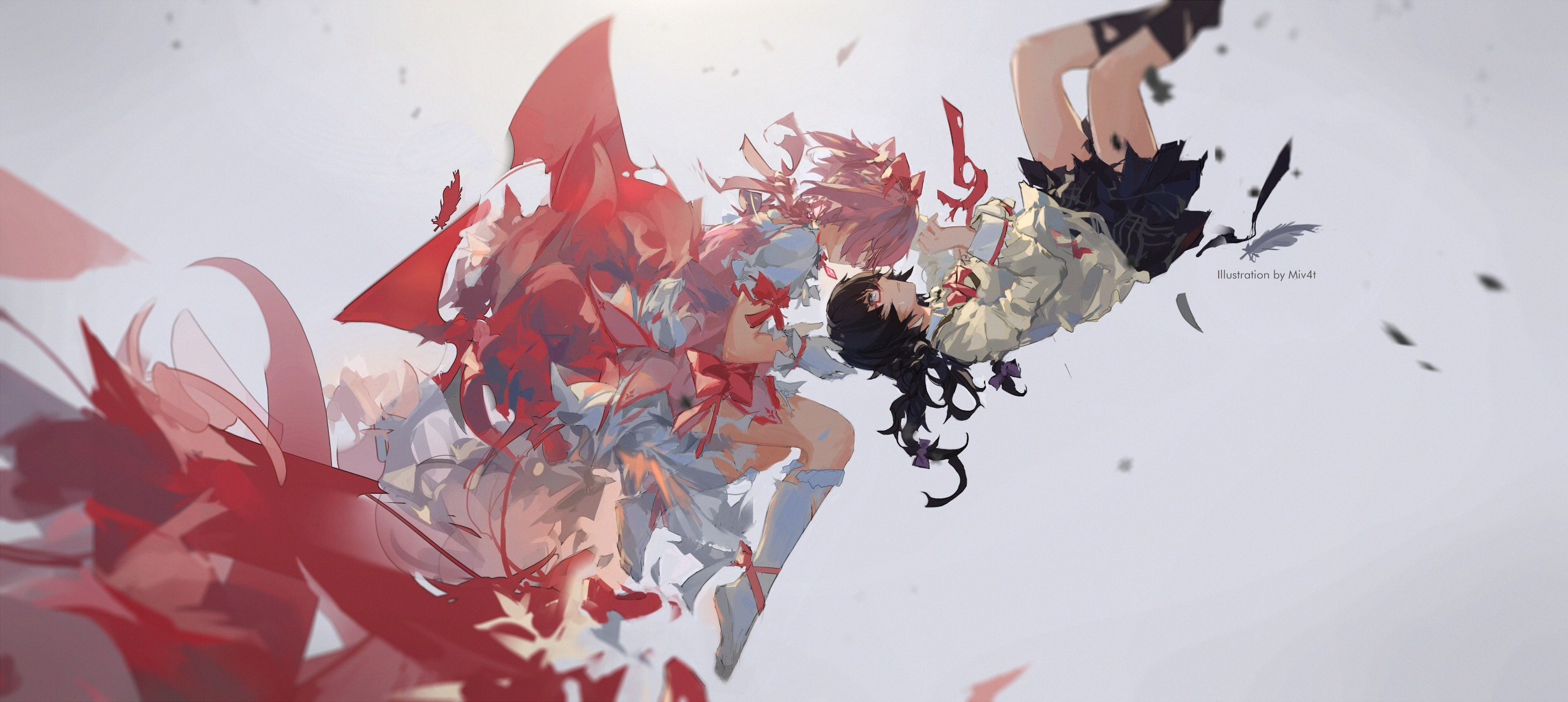 Madoka Kaname and Homura Akemi from Mahou Shoujo Madoka Magica HD Wallpaper