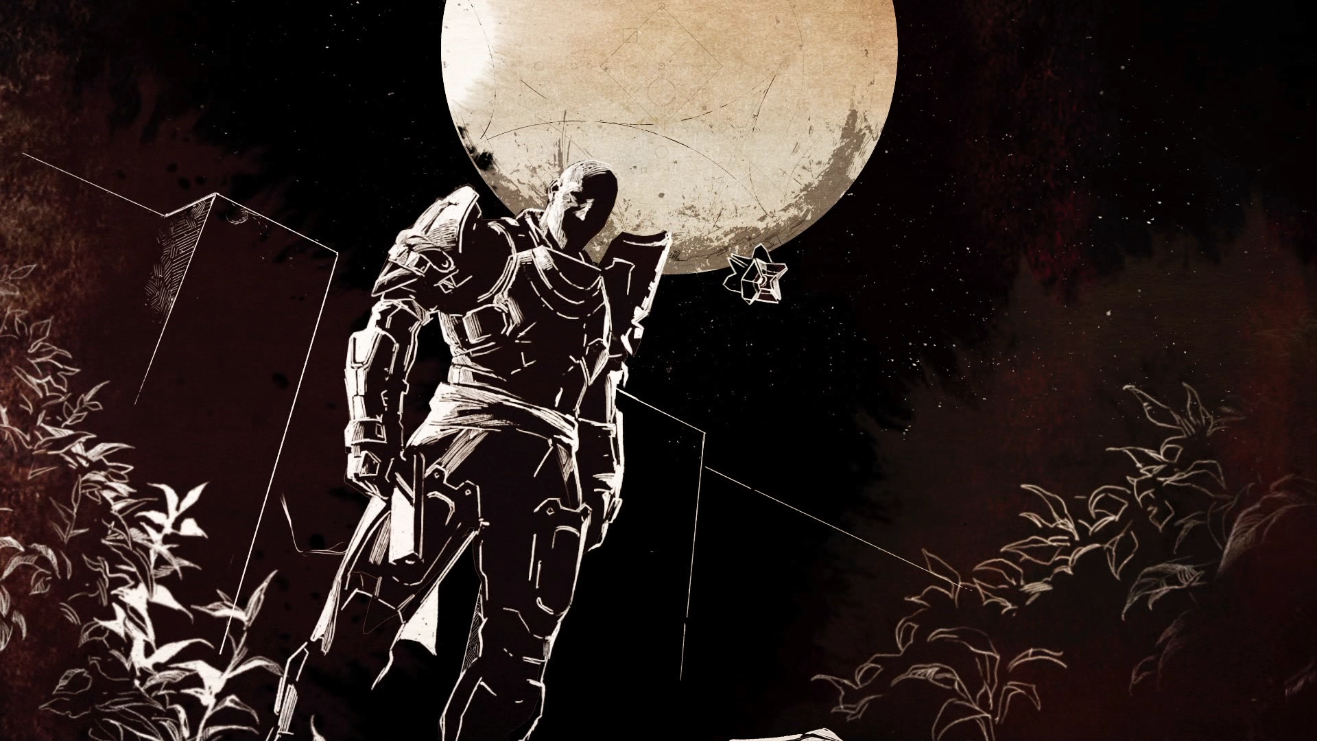 Zavala from Destiny 2 in front of a large moon HD Wallpaper