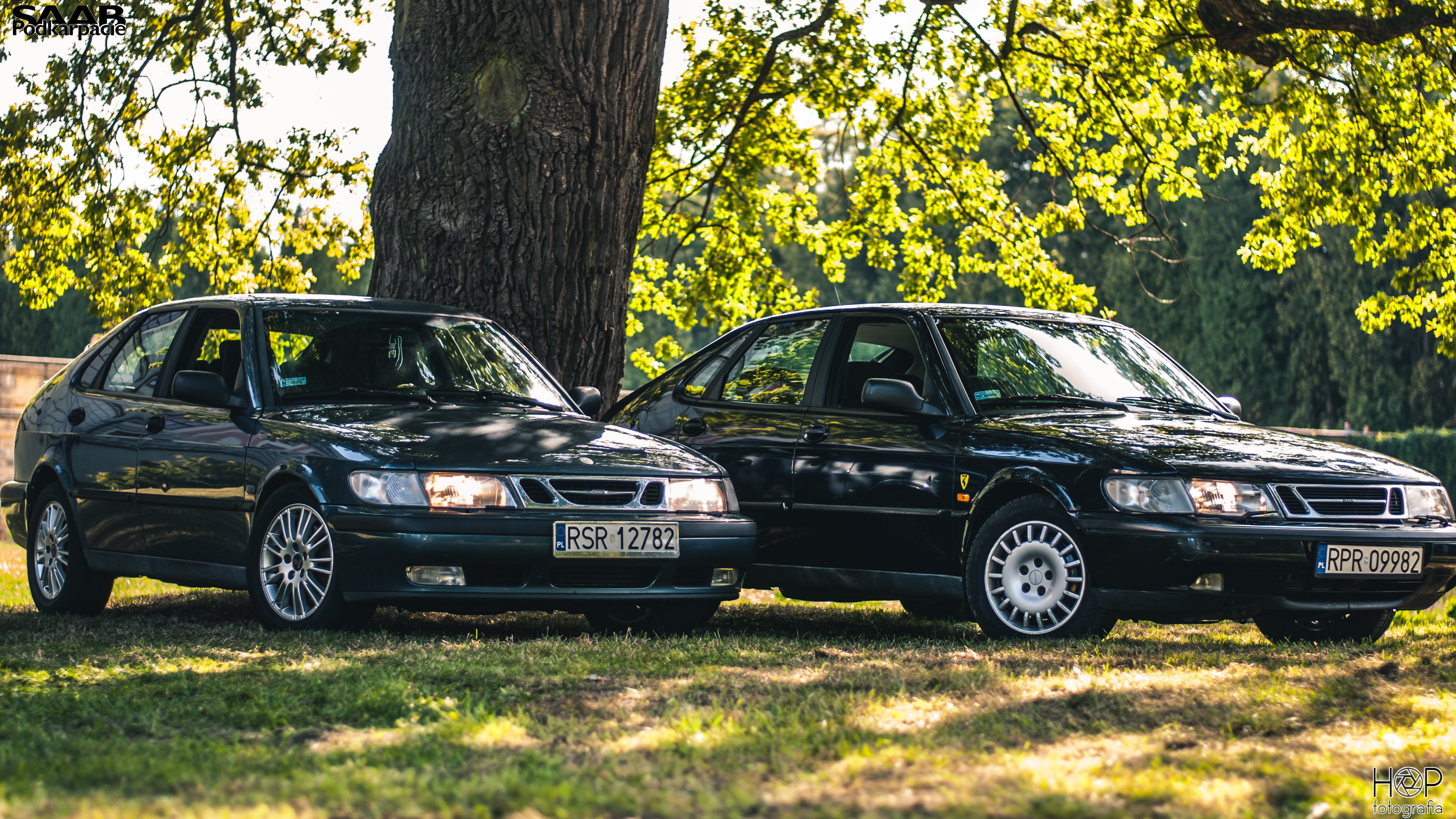 Two Saab 9-3 cars in Podkarpacie HD Wallpaper
