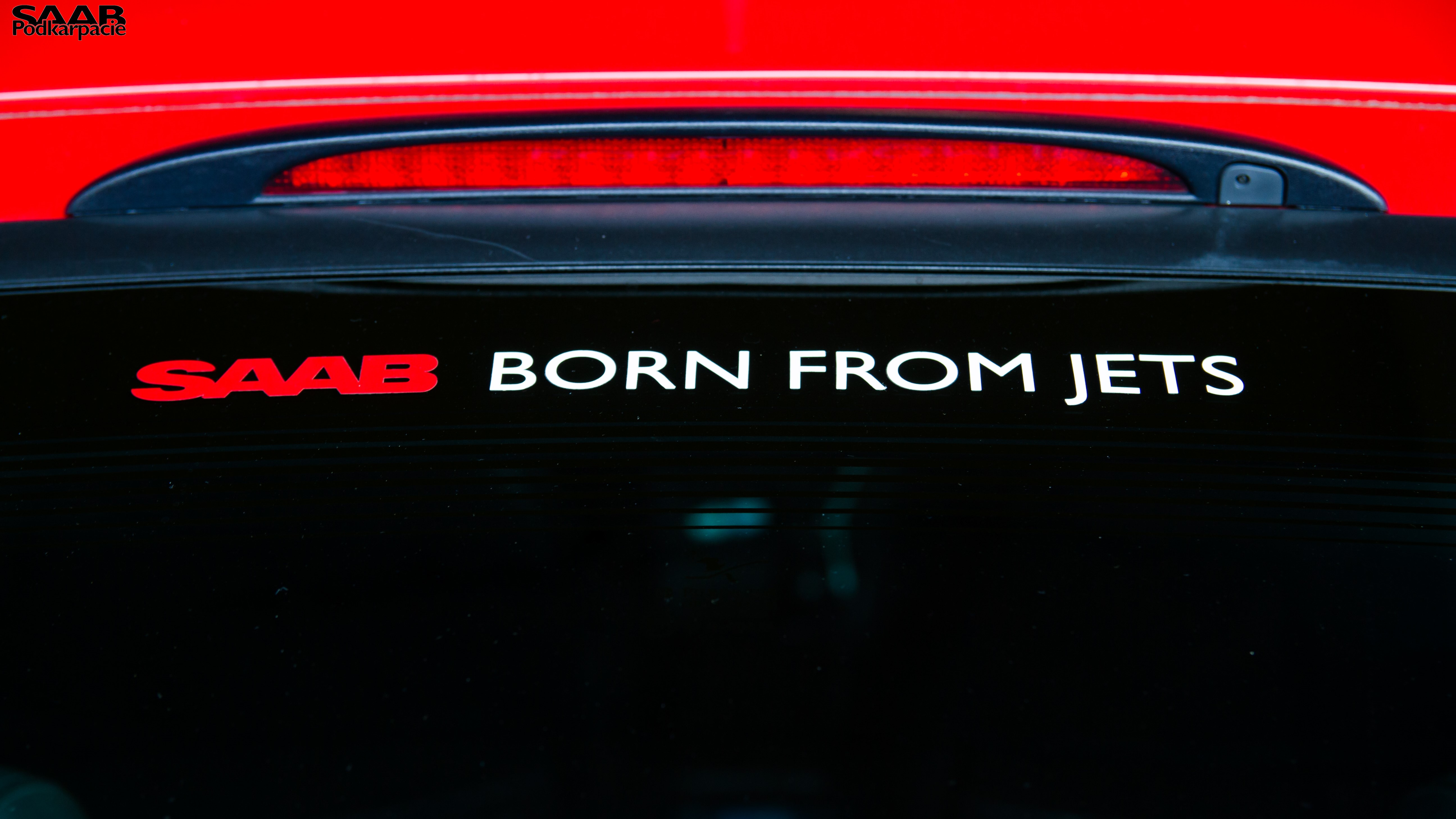 SAAB Born from Jets sticker on a car HD Wallpaper