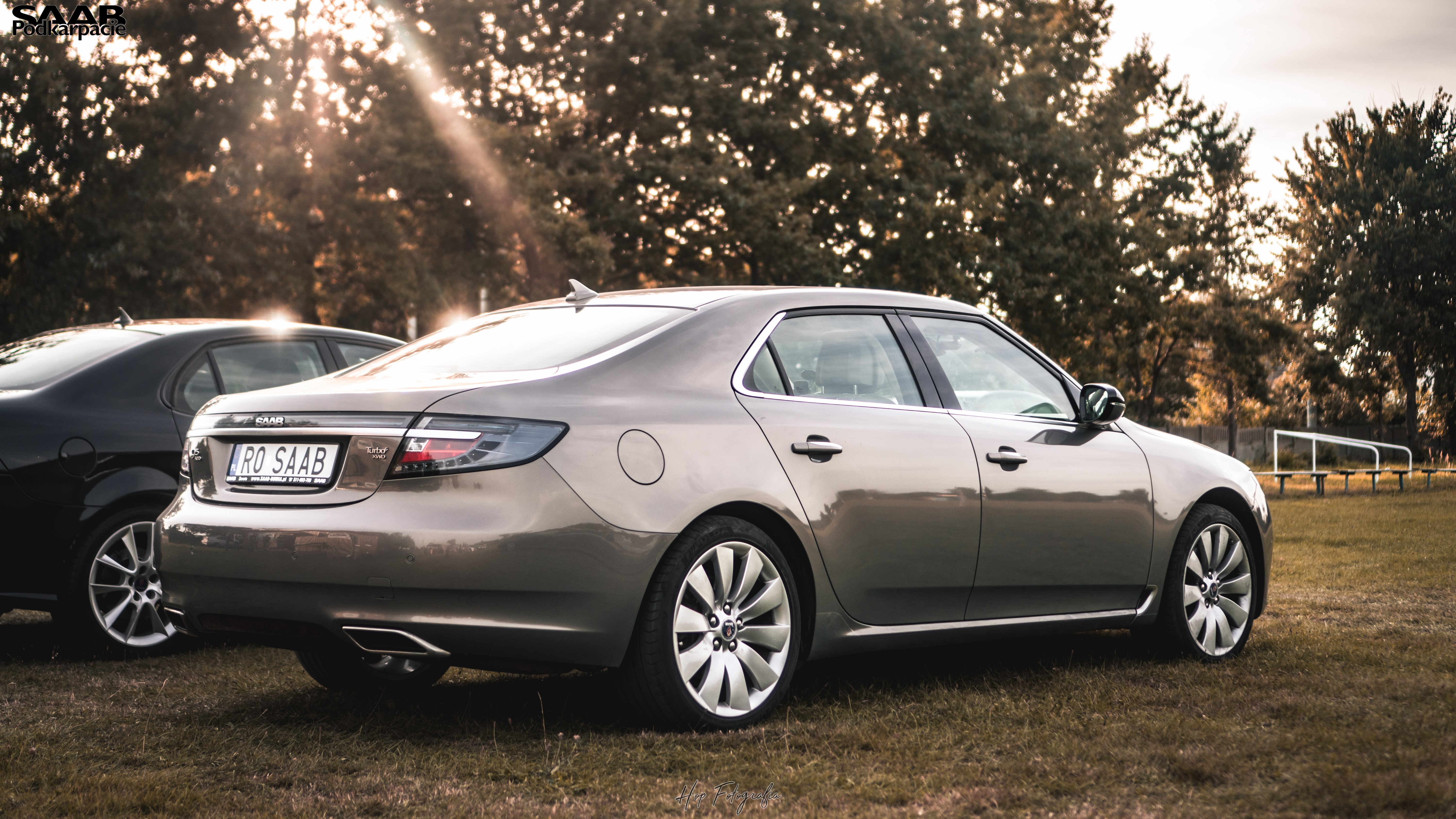 4K Saab 9-5 Sedan in Podkarpacie HD Wallpaper