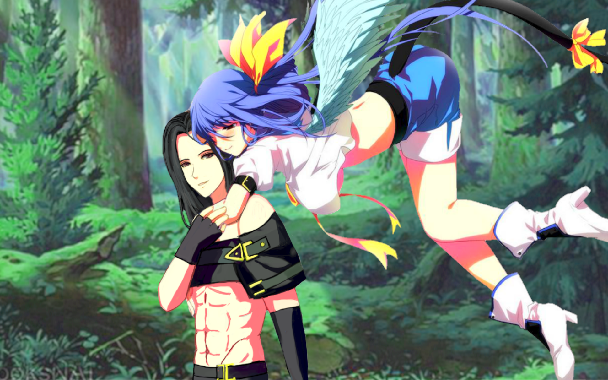 Testament and Dizzy from Guilty Gear Embrace HD Wallpaper