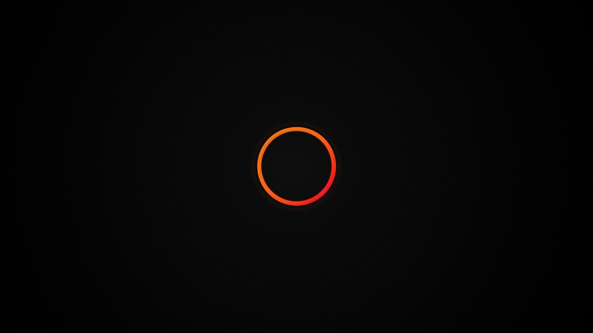 Minimalist orange circle on black background HD Wallpaper