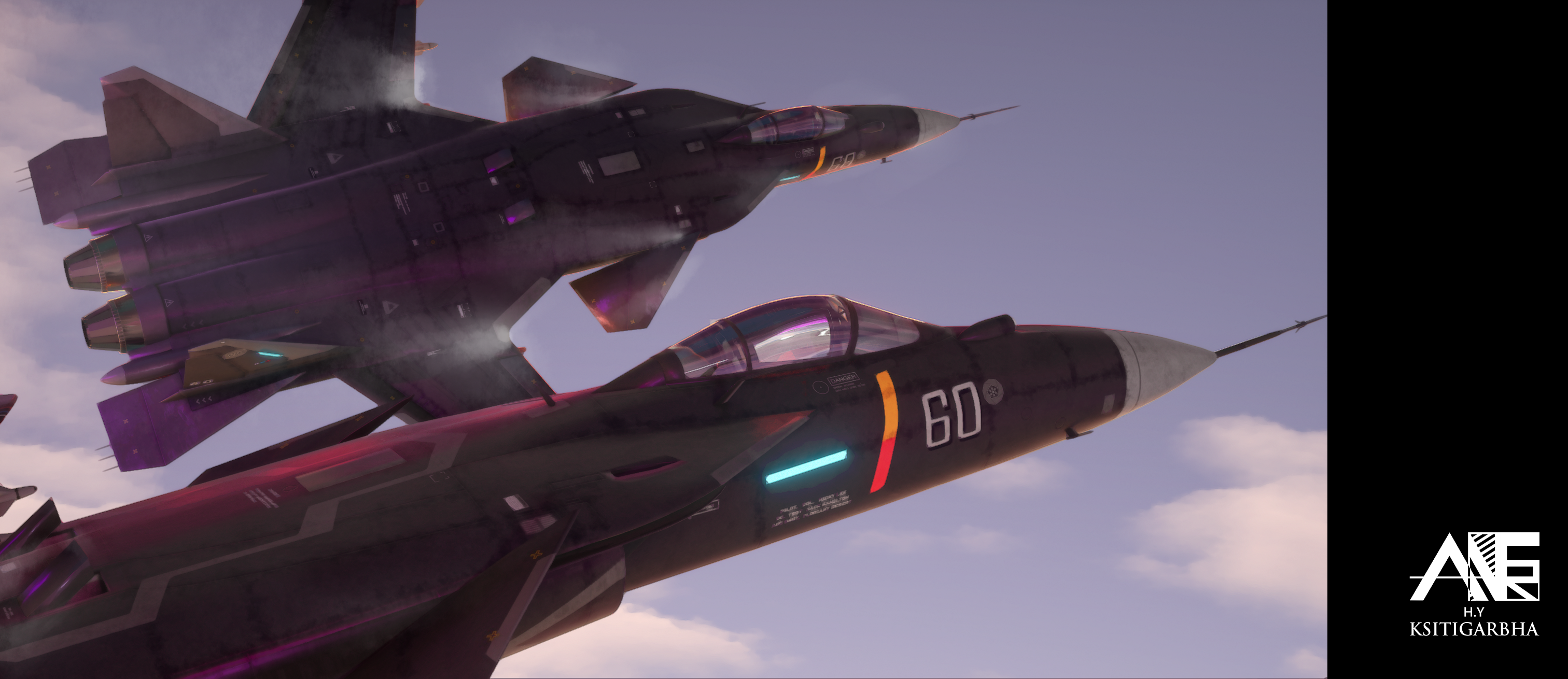 Two Sukhoi Su-47 jet fighters in flight HD Wallpaper