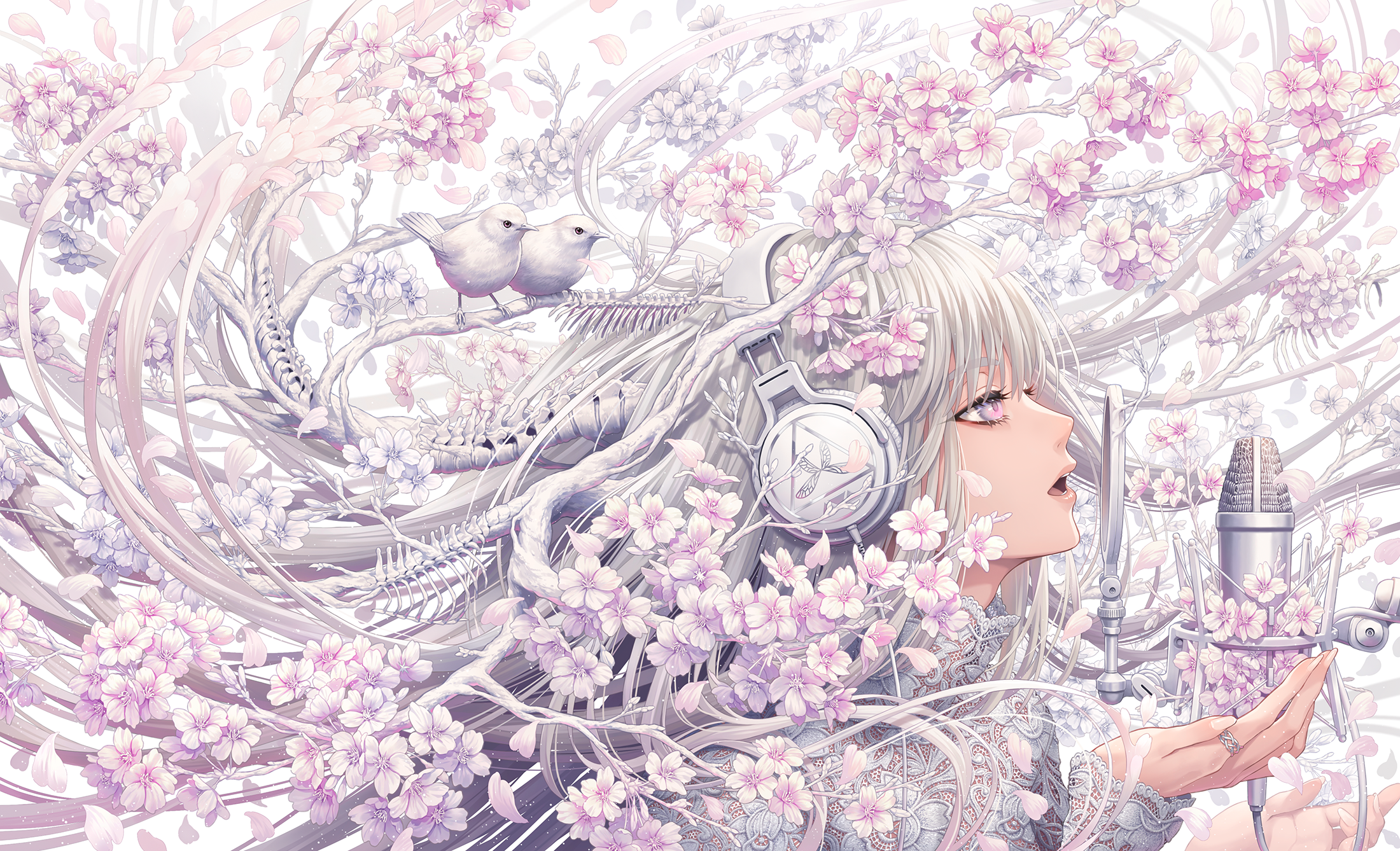 Minami Anime Girl with Audio-Technica Headphones HD Wallpaper
