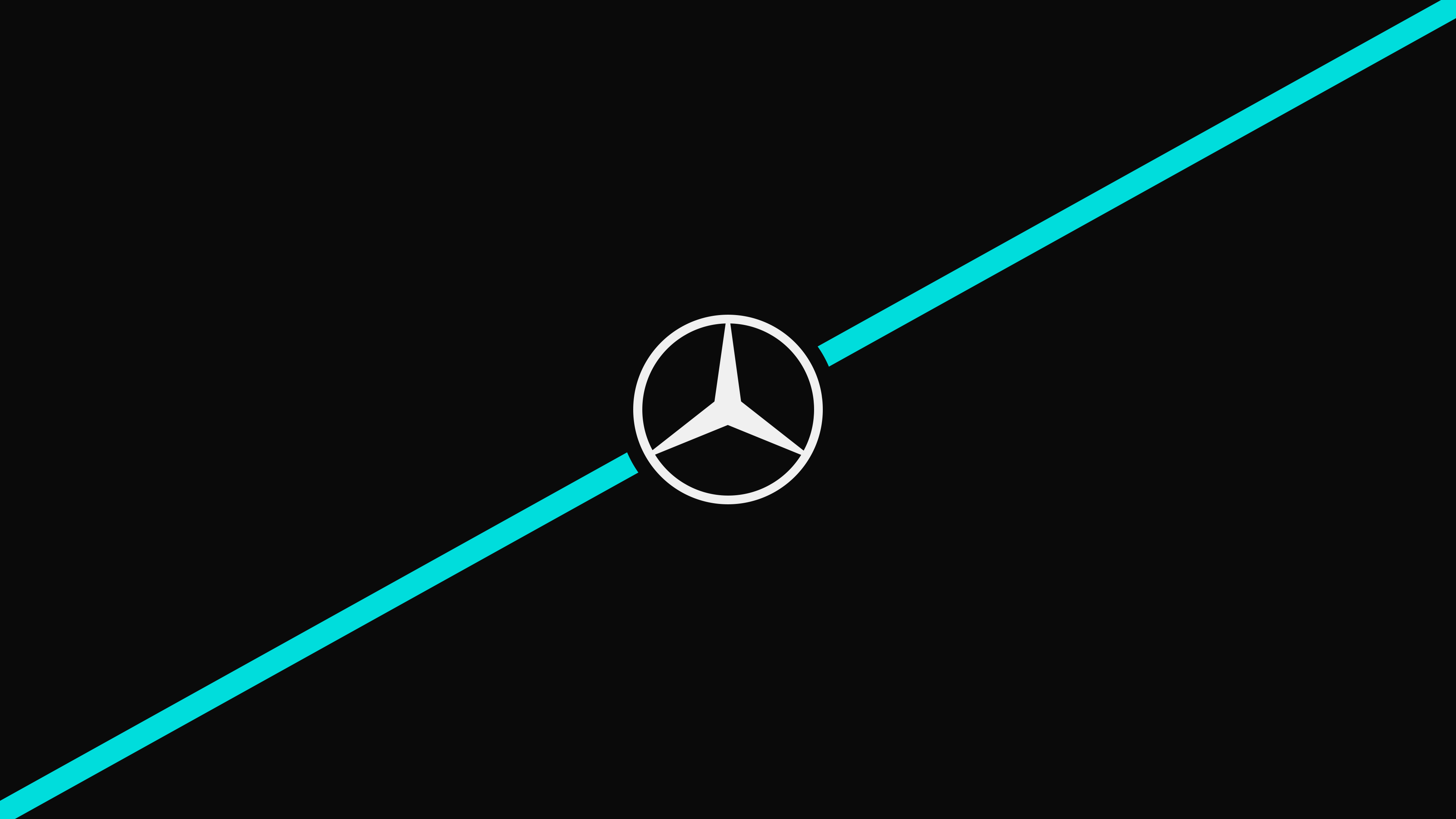 Mercedes F1 logo with cyan stripe HD Wallpaper