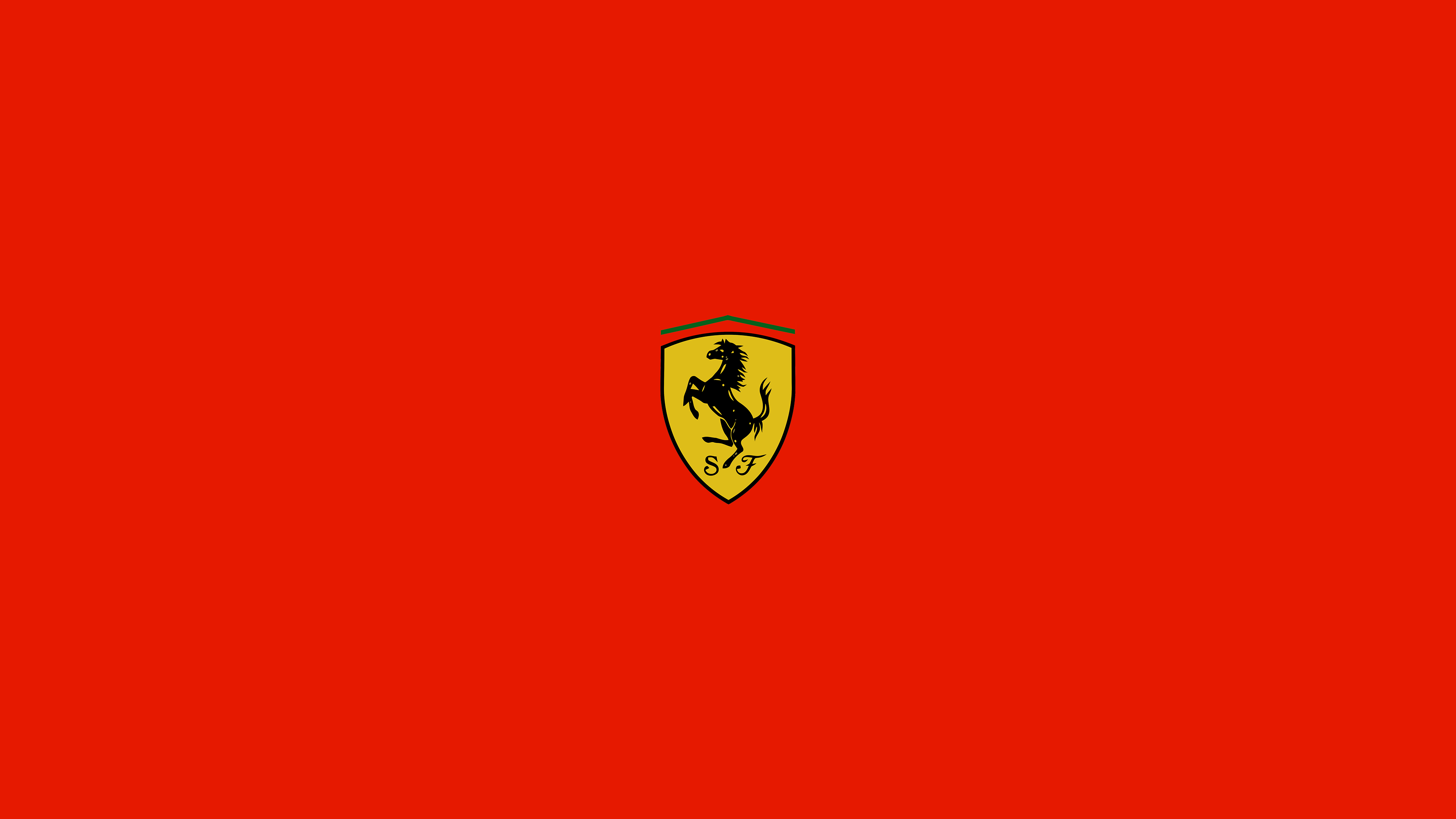 Ferrari logo on red background HD Wallpaper