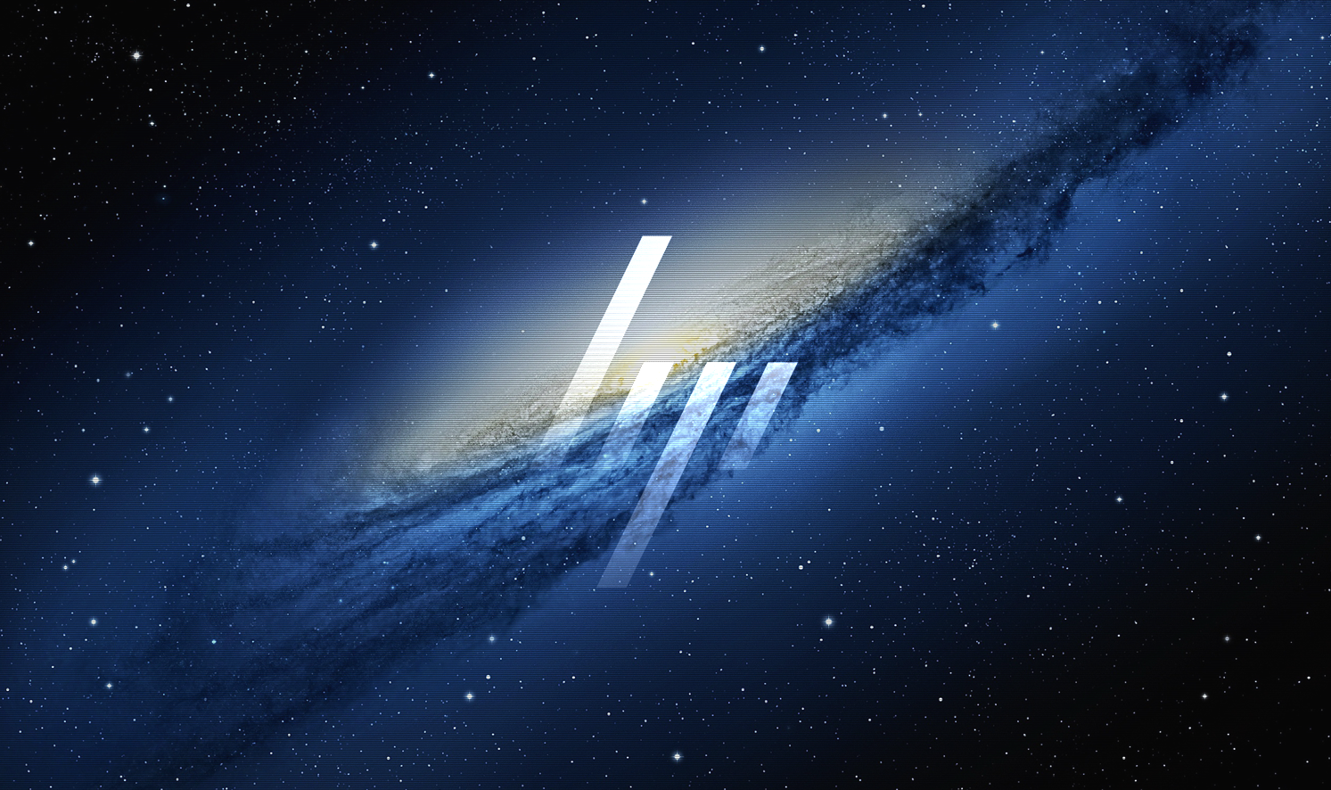 Hewlett Packard logo over a galaxy HD Wallpaper