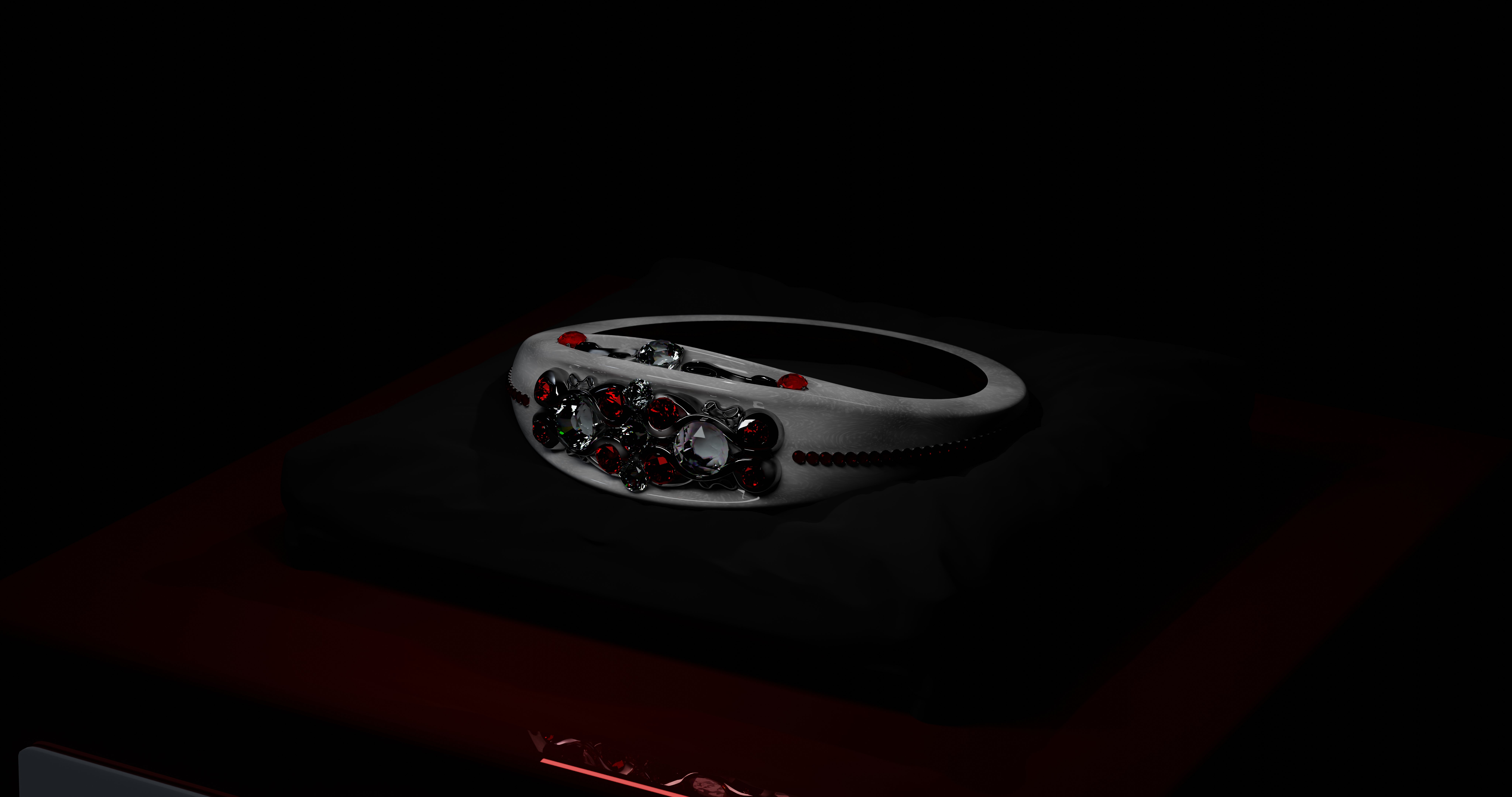 4K CGI Blender Ring with Gems HD Wallpaper