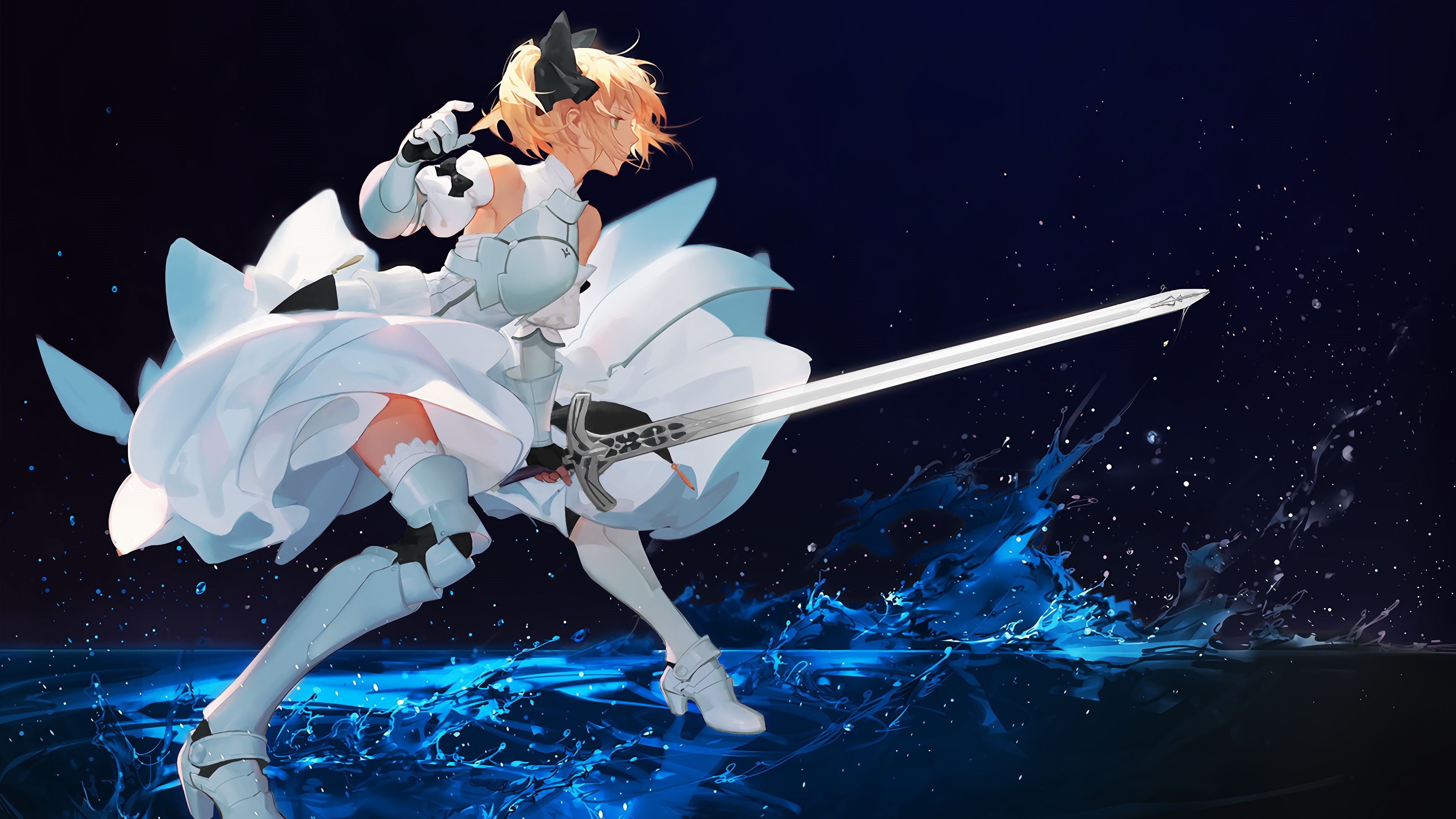 Saber Lily from Fate Series with Sword HD Wallpaper