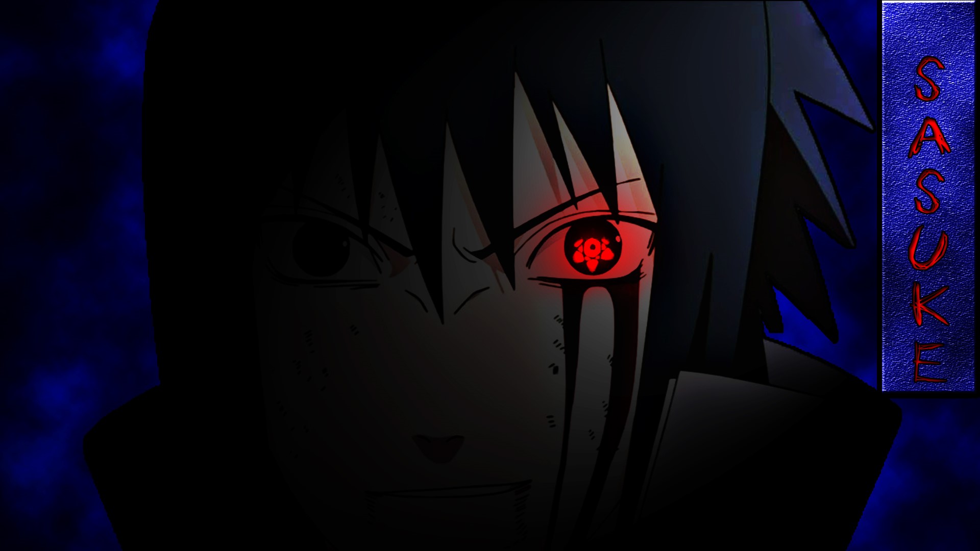 Uchiha Sasuke Intense Red Eye Glow HD Wallpaper