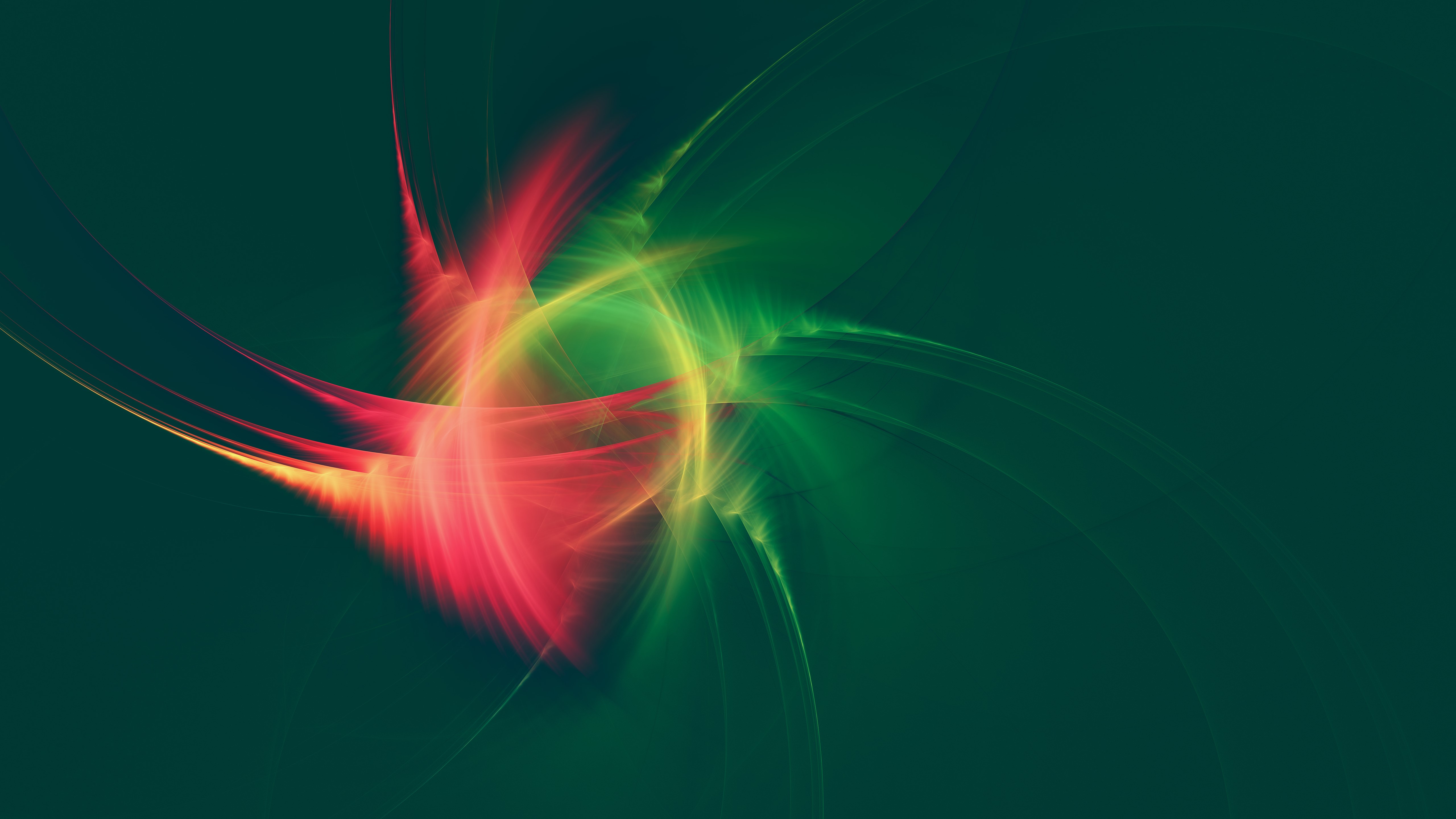 Abstract 3D colorful fractal with green background HD Wallpaper