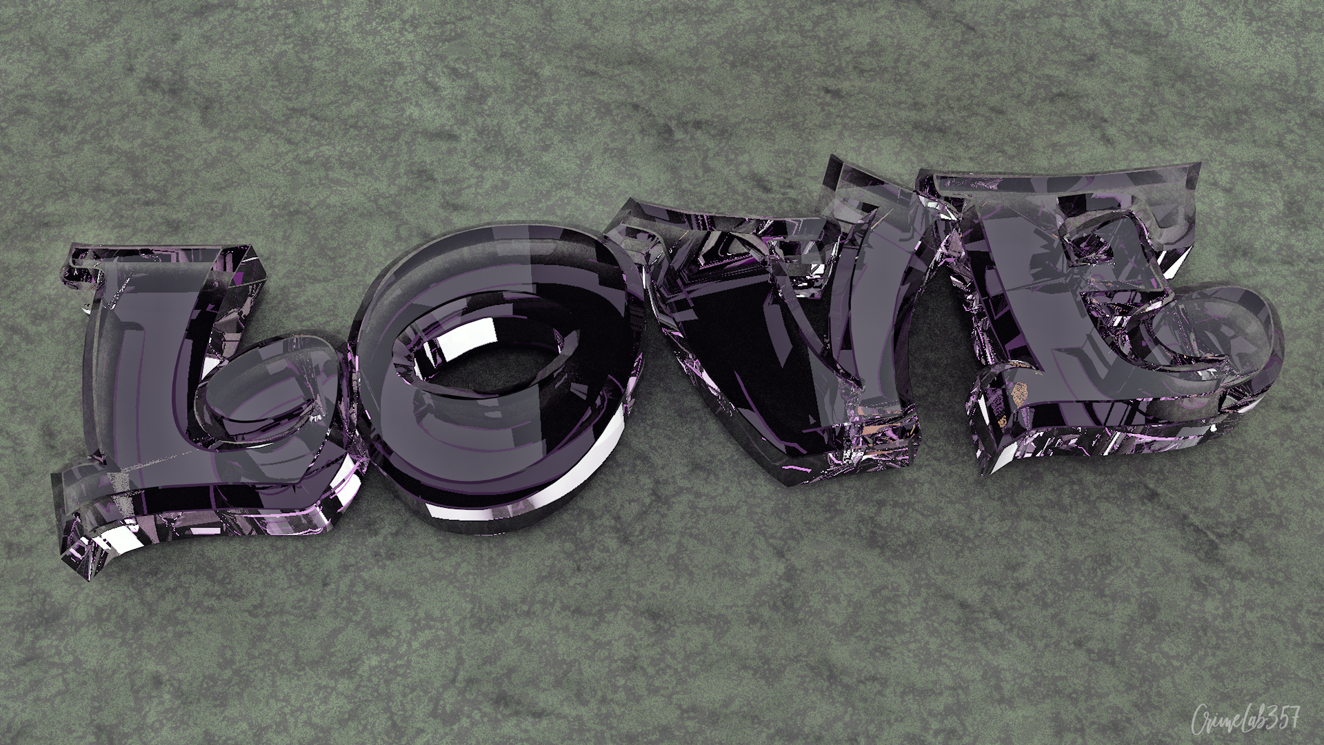 3D render of the word LOVE in glass HD Wallpaper