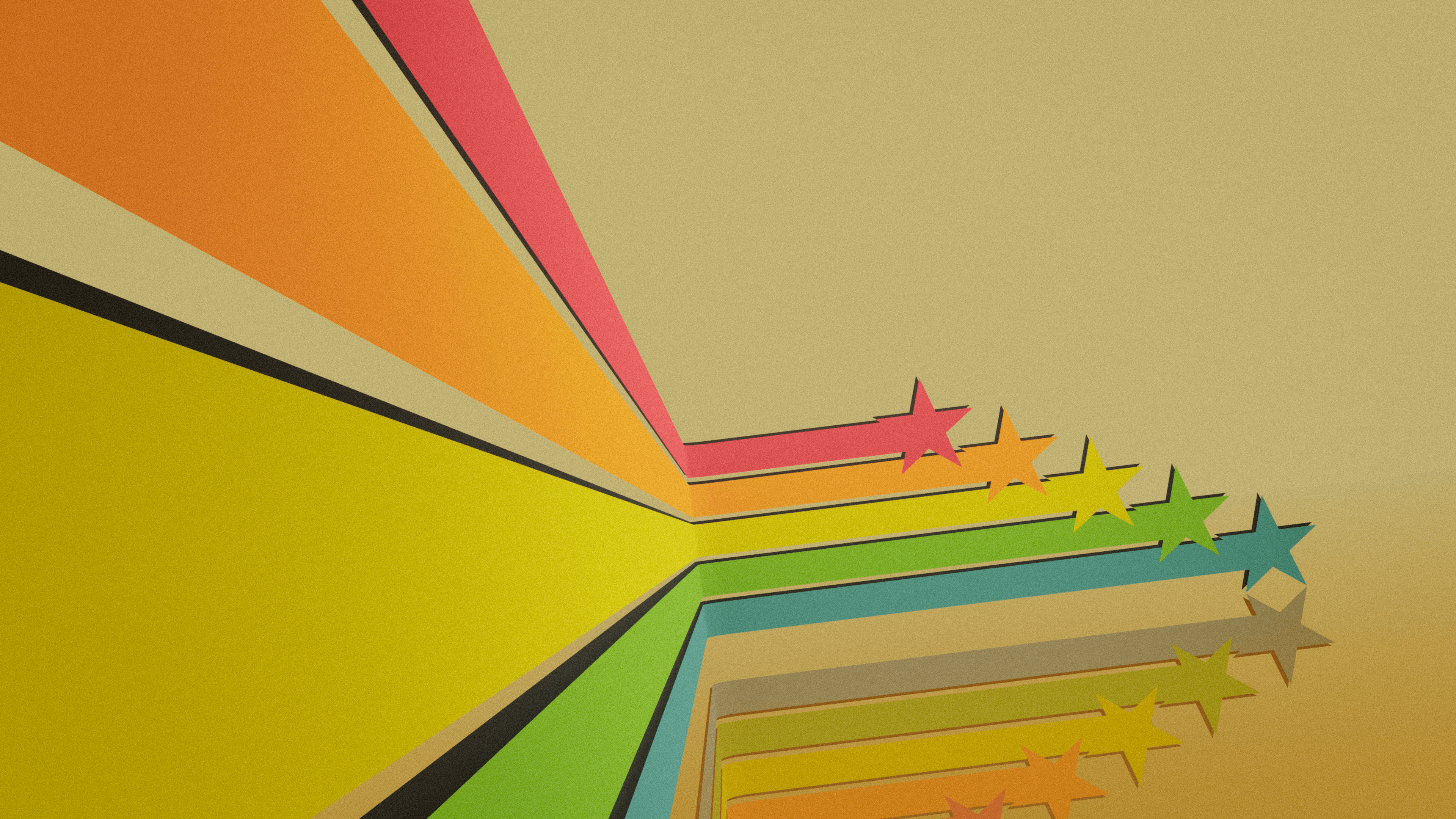 Retro 4K Yellow Starburst HD Wallpaper