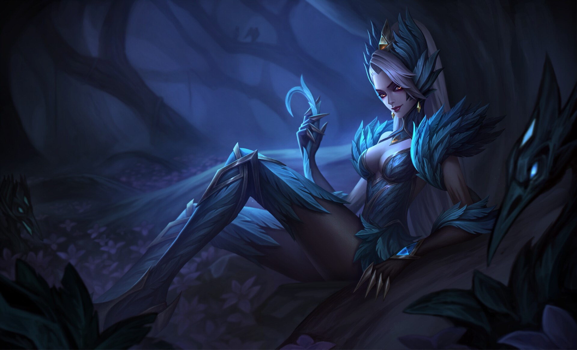 Fantasy art of a woman with bird-like features HD Wallpaper