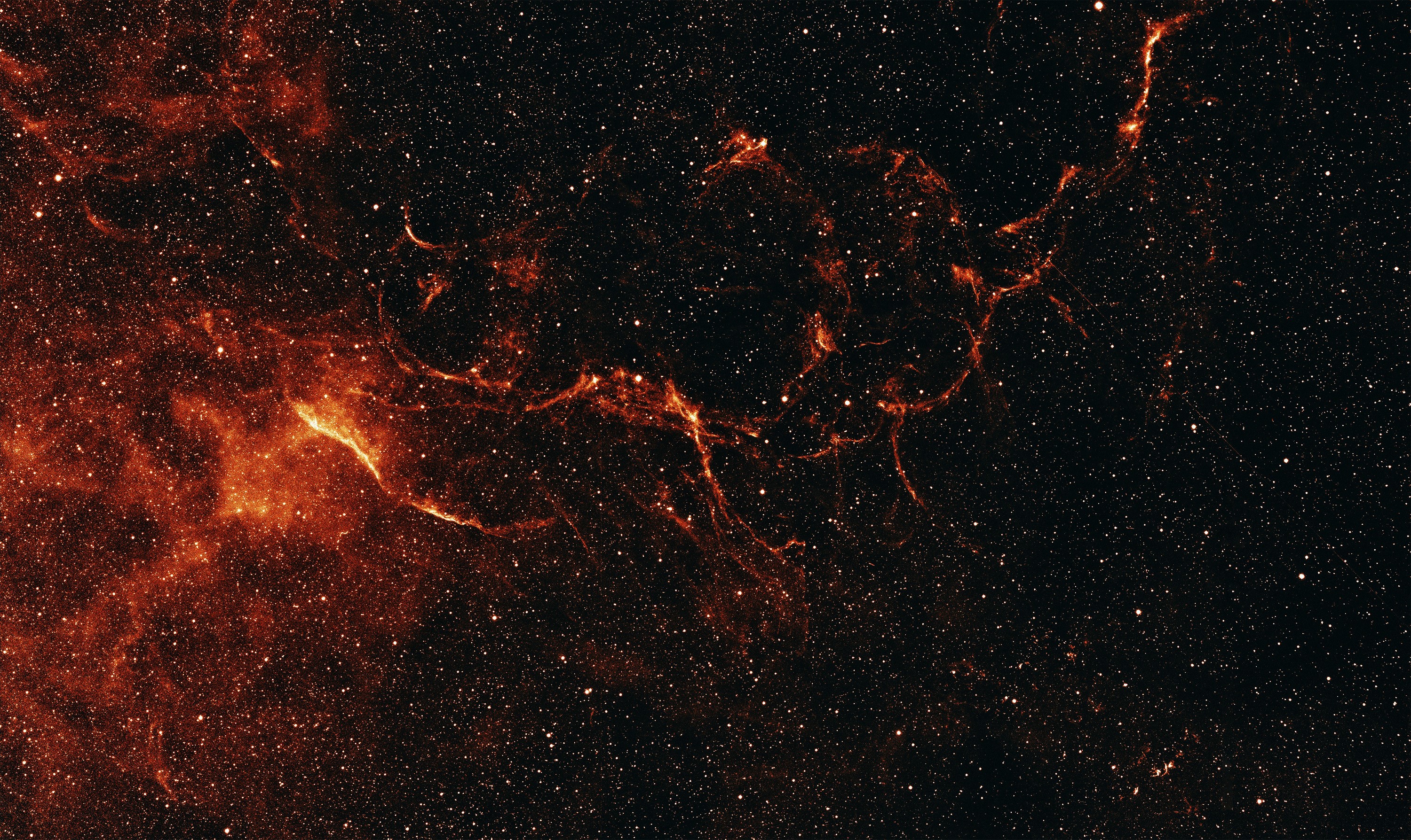 Orange nebula and stars in deep space HD Wallpaper