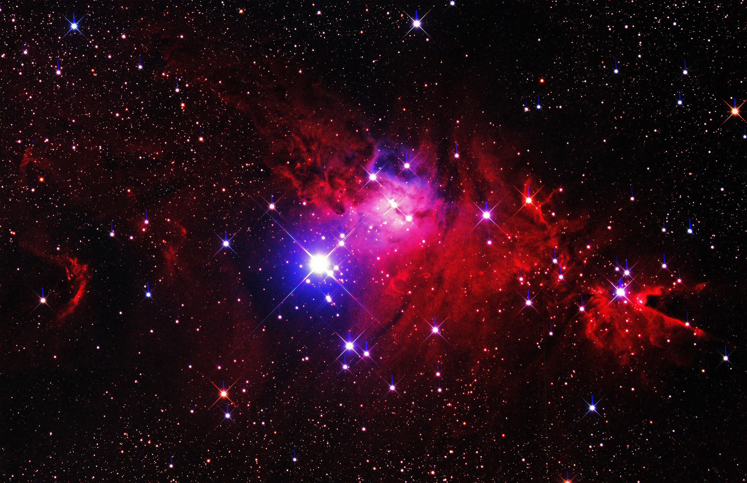 Vibrant nebula with stars in deep space HD Wallpaper
