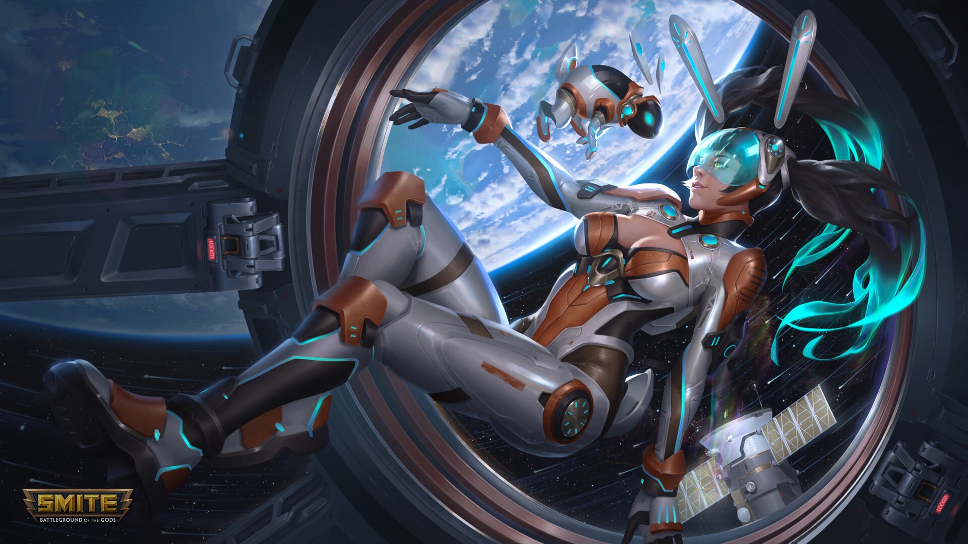 Izanami from Smite in a futuristic space suit HD Wallpaper