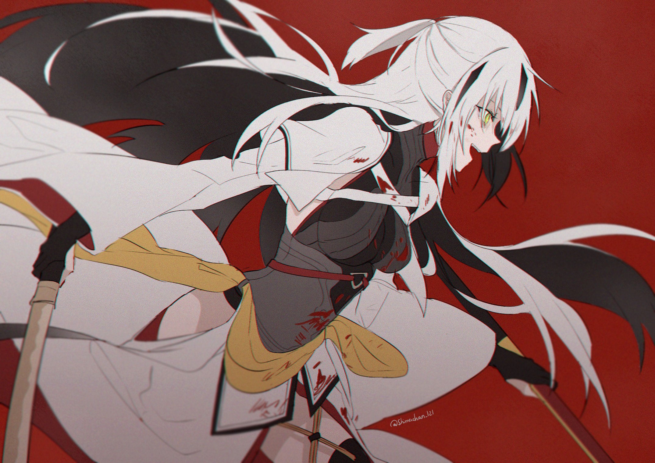 Nagao Kagetora from Fate/Grand Order with blood HD Wallpaper