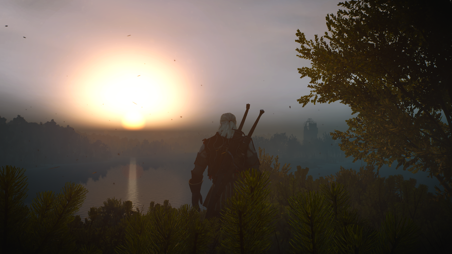 Geralt of Rivia from The Witcher 3: Wild Hunt at sunrise HD Wallpaper