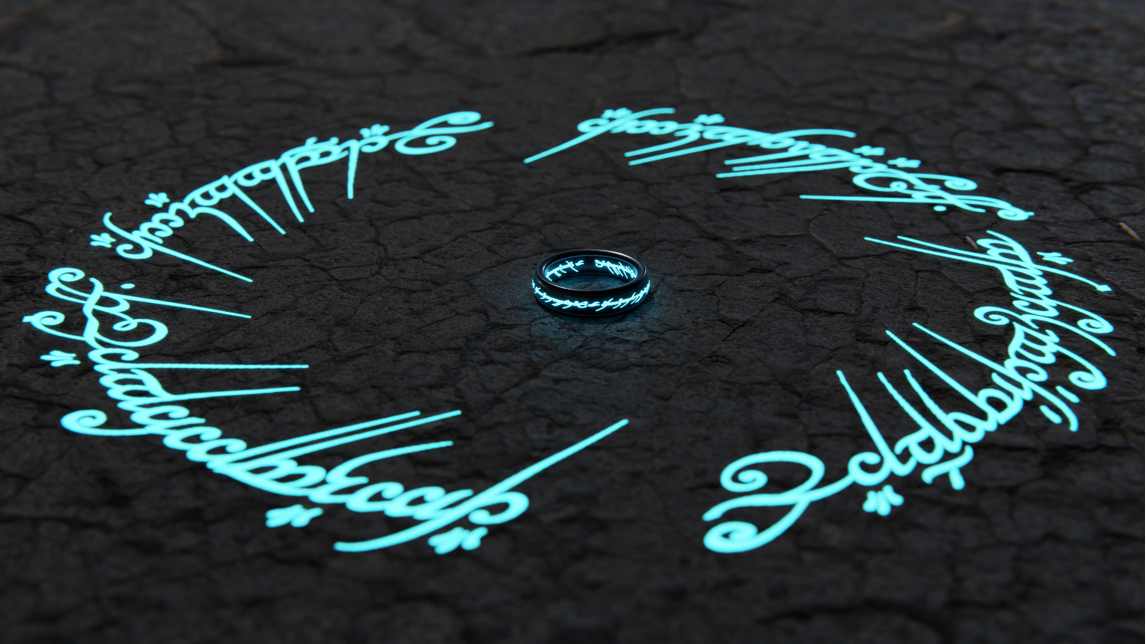 The Lord of the Rings Ring with Elvish script HD Wallpaper