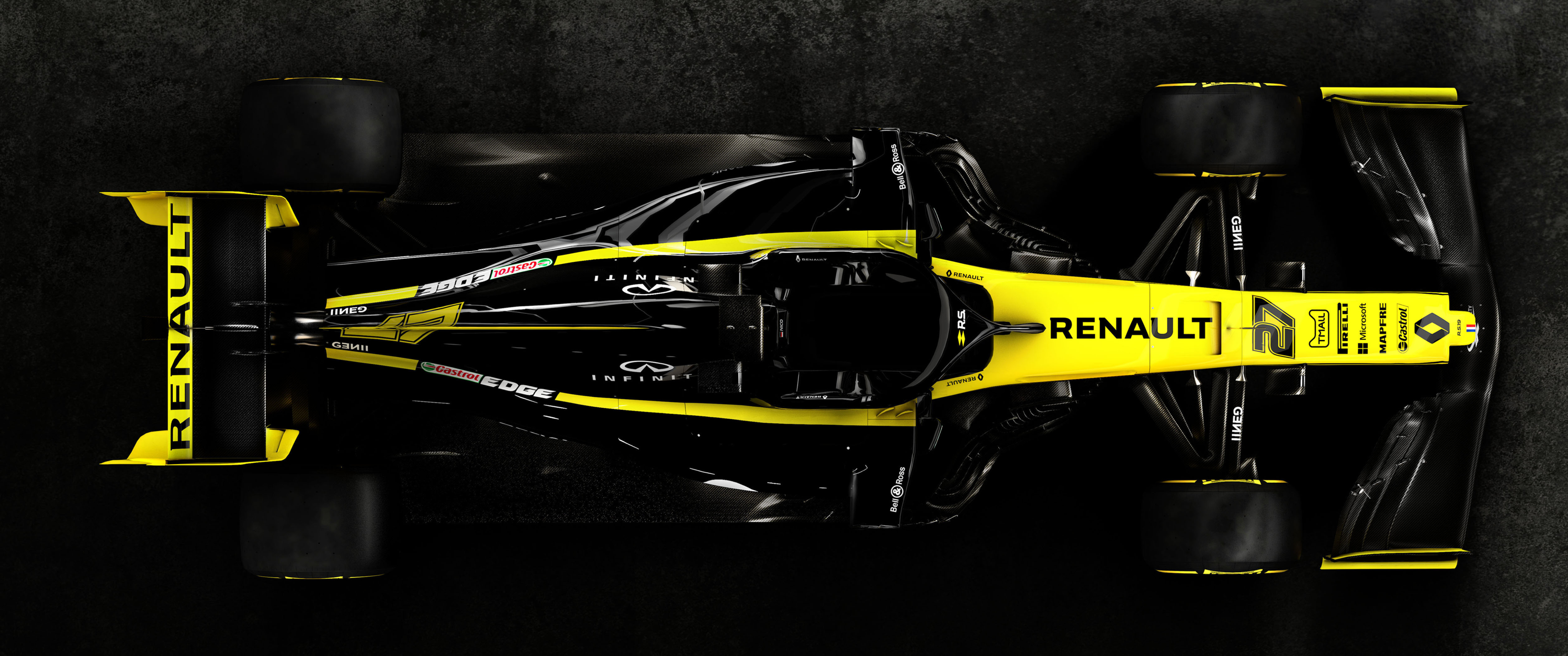 Renault Formula 1 Race Car Top View HD Wallpaper