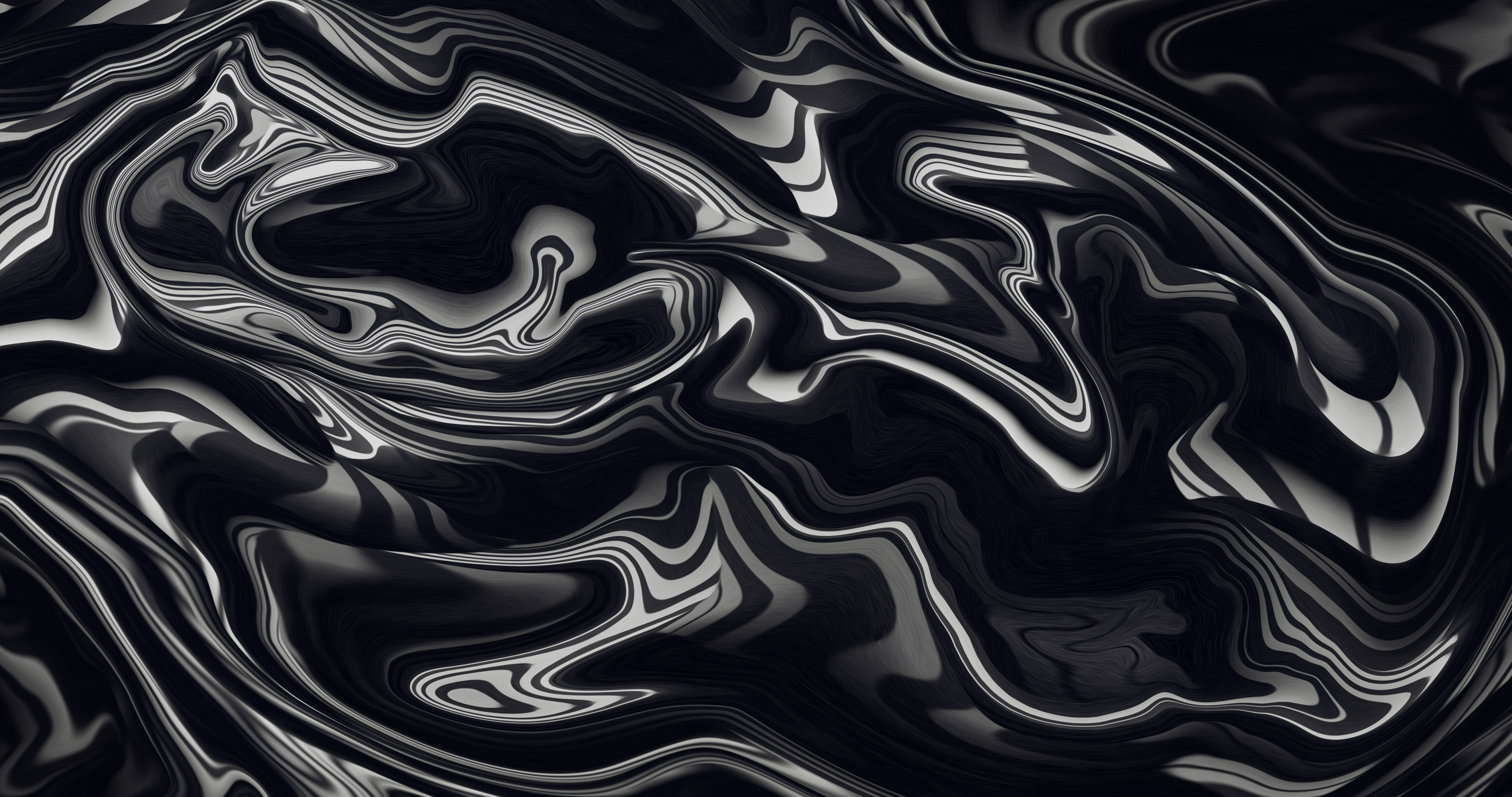 Abstract monochrome fluid liquid shapes HD Wallpaper