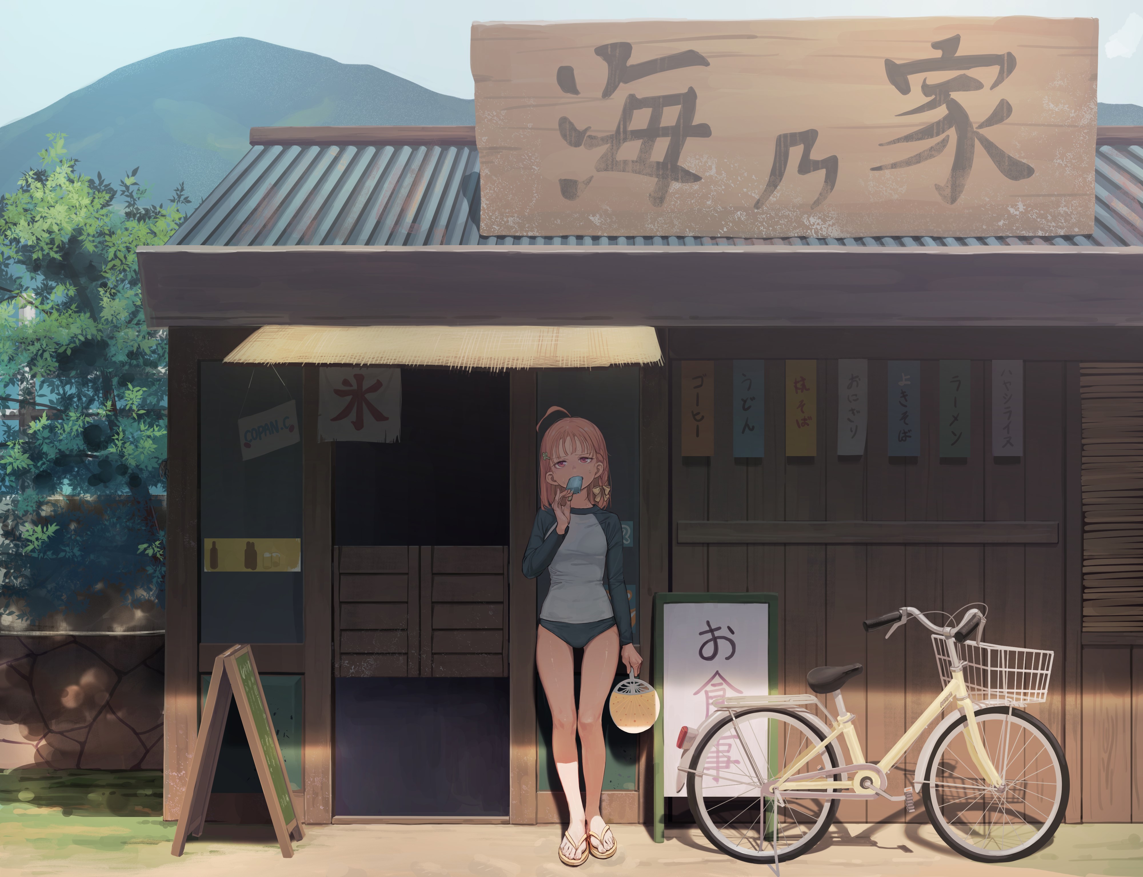 4K ice pop Takami Chika from Love Live! Sunshine!! bicycle summer HD Wallpaper