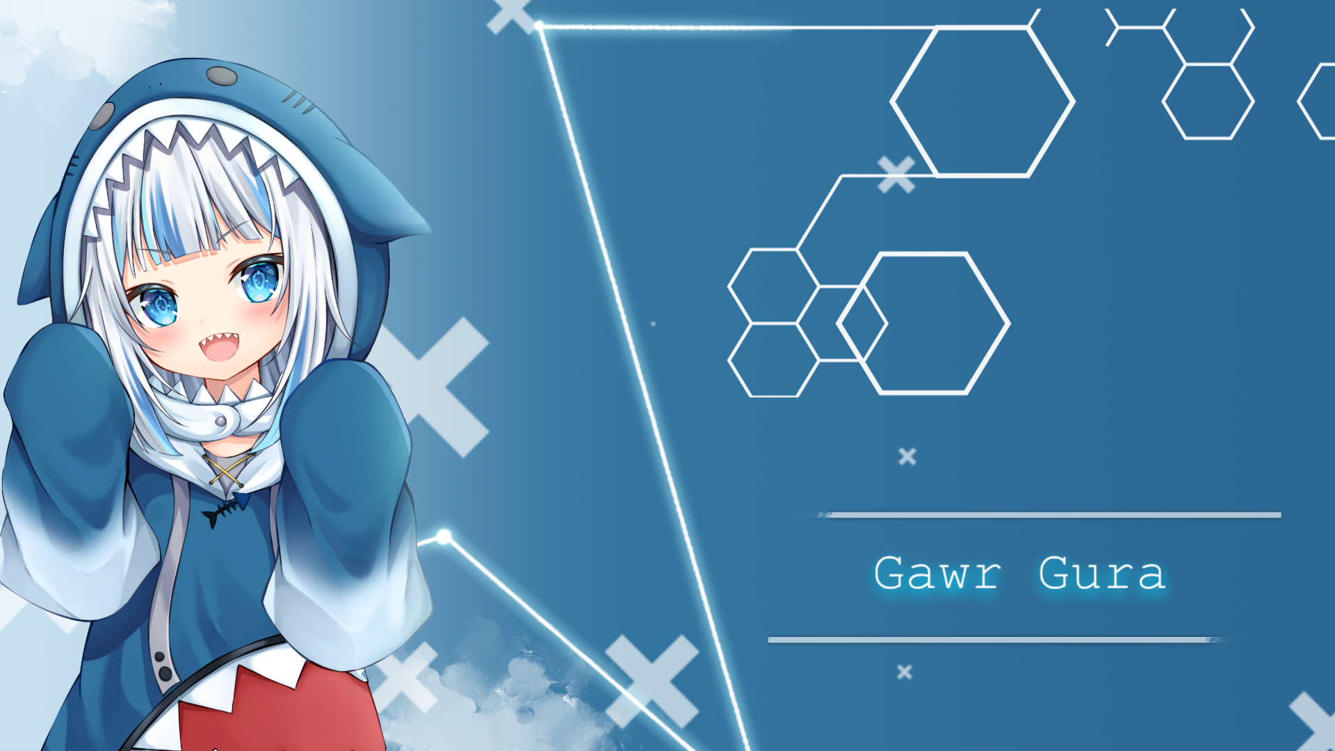 Gawr Gura Anime Character Art HD Wallpaper