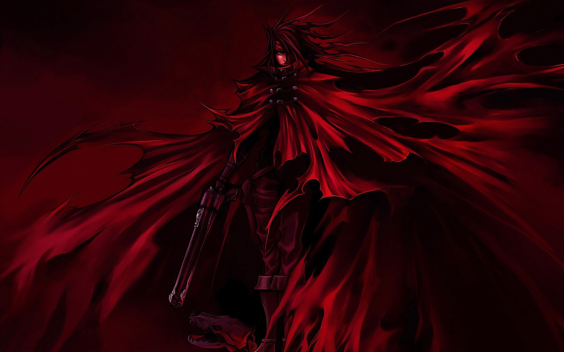 Vincent Valentine from Final Fantasy VII with red cloak HD Wallpaper