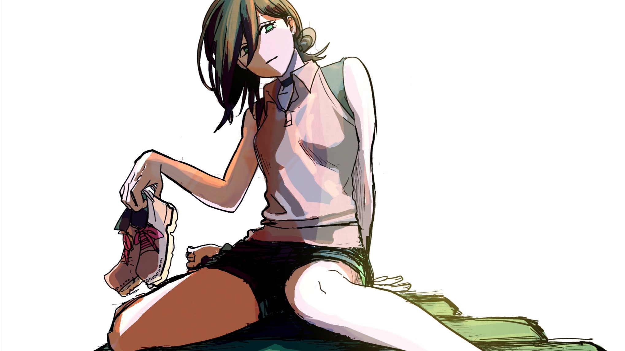 Reze from Chainsaw Man holding shoes HD Wallpaper