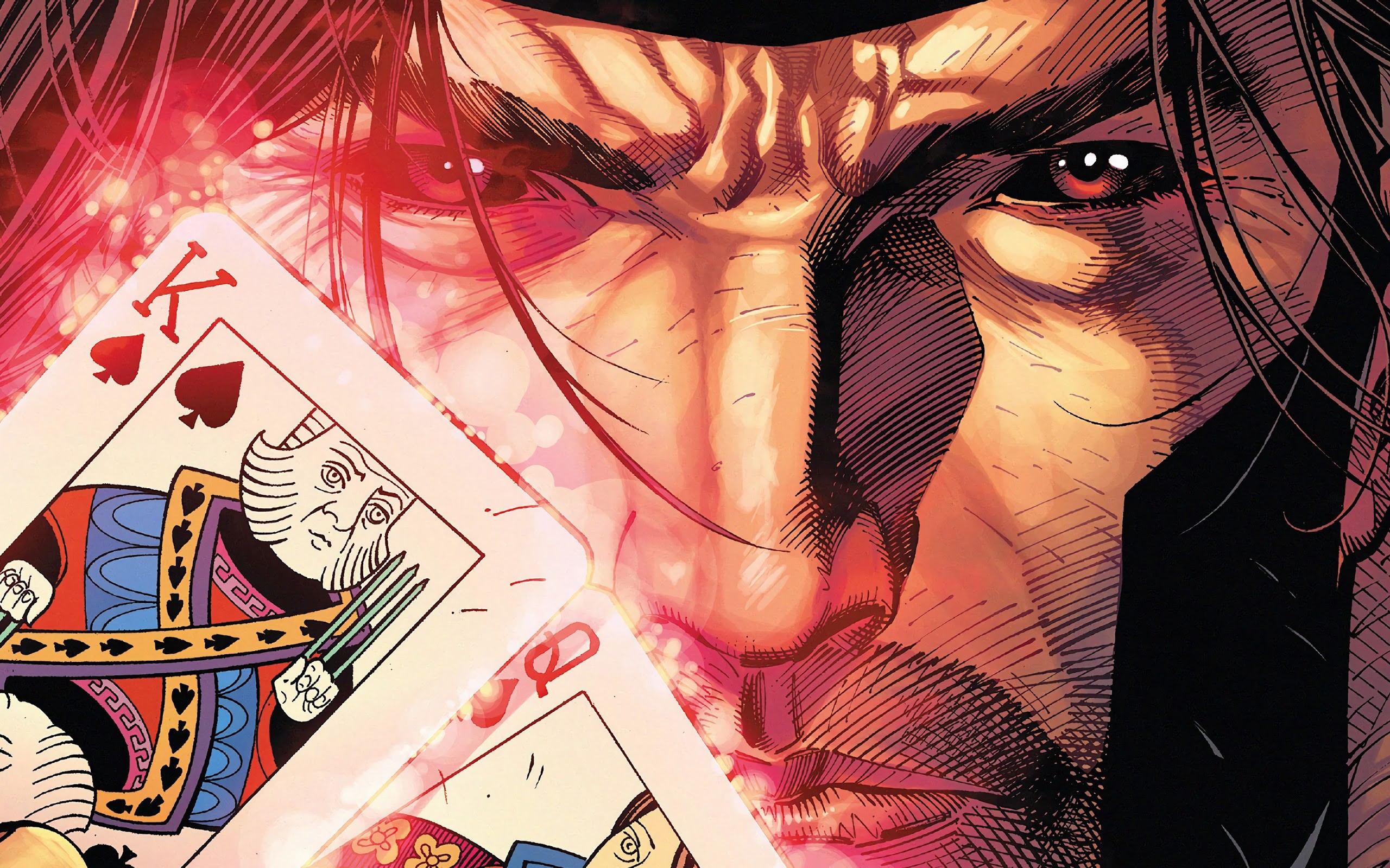 Gambit from X-Men holding playing cards HD Wallpaper