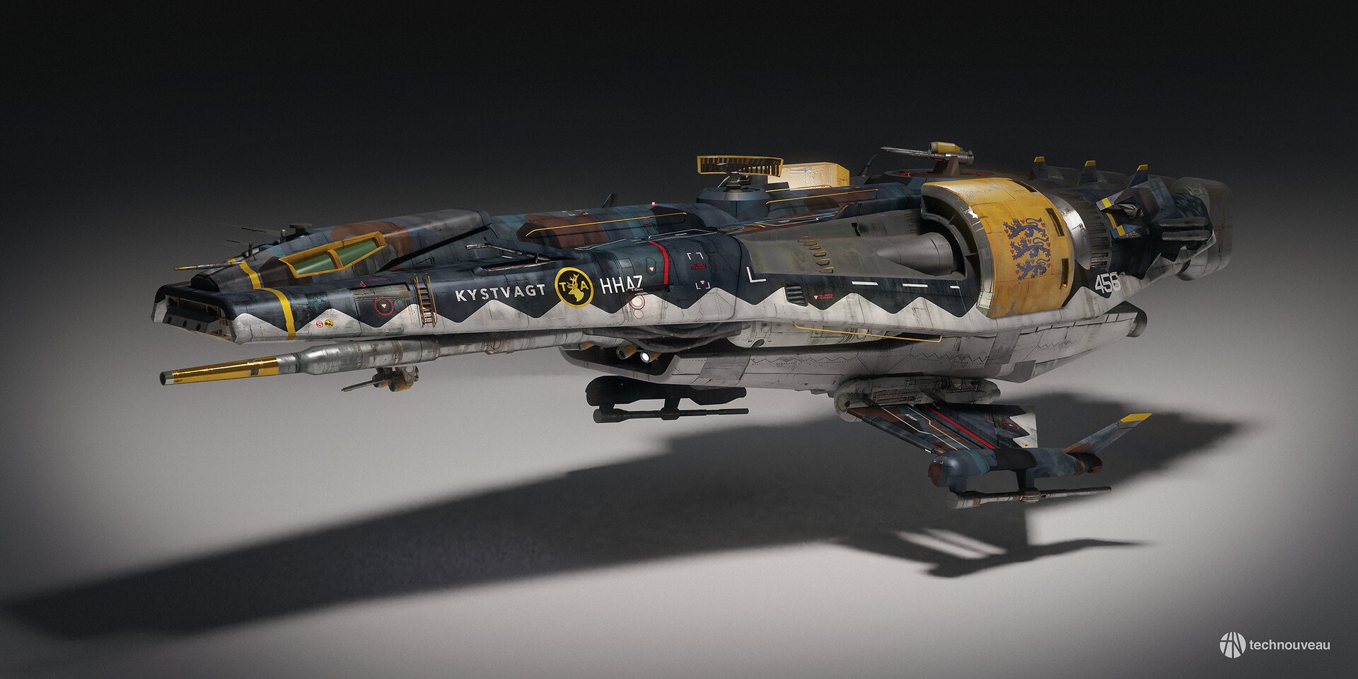 Kystvagt HH47 spaceship render by Rasmus Poulsen HD Wallpaper