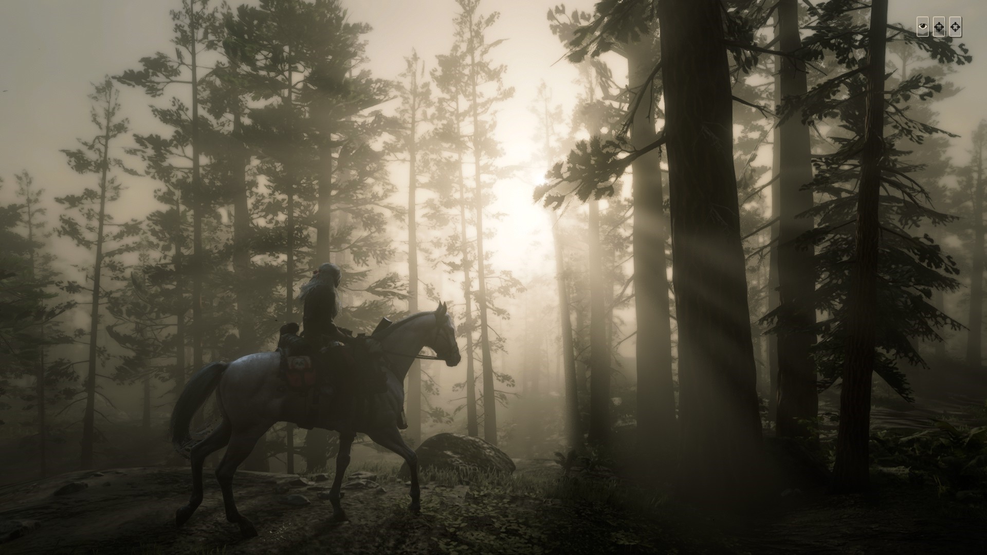 Woman on horse in Red Dead Redemption 2 forest HD Wallpaper
