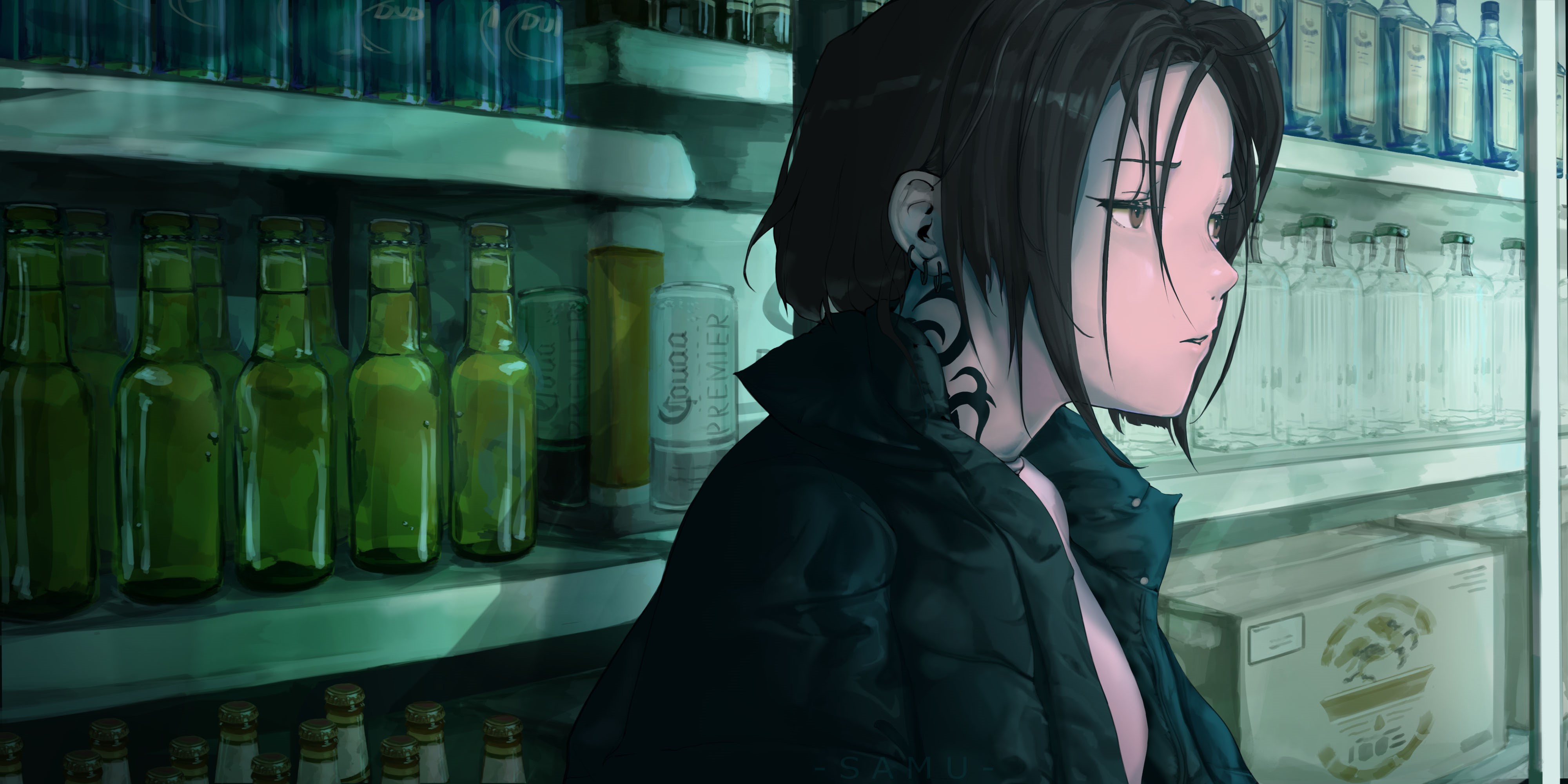 Revy from Black Lagoon in a convenience store HD Wallpaper