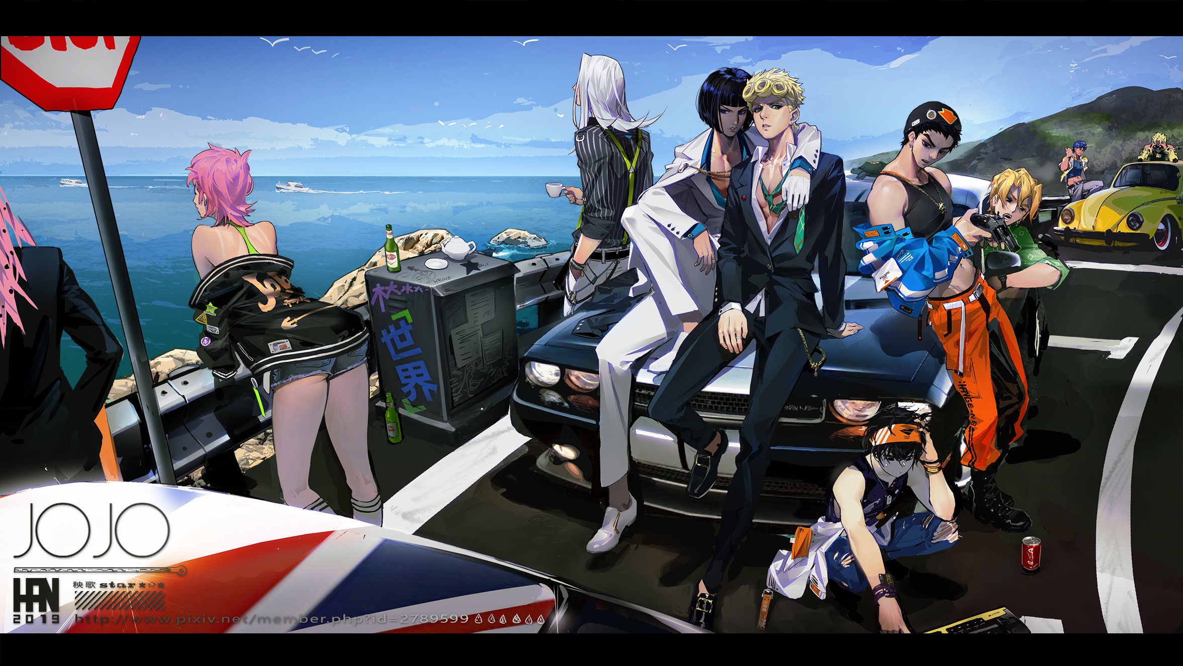 JoJo's Bizarre Adventure characters by Han-0v0 HD Wallpaper