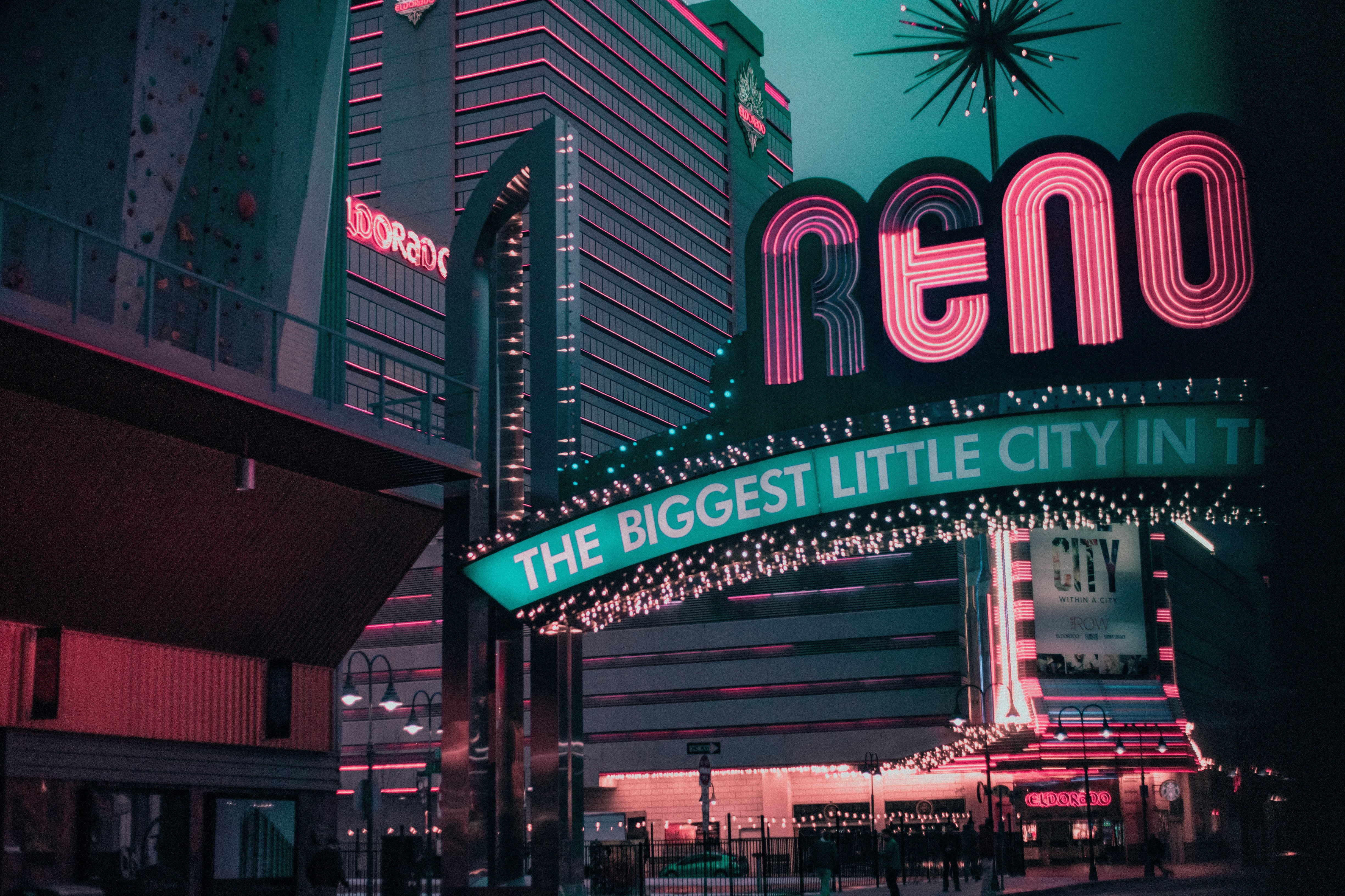 Reno neon sign and El Dorado hotel HD Wallpaper