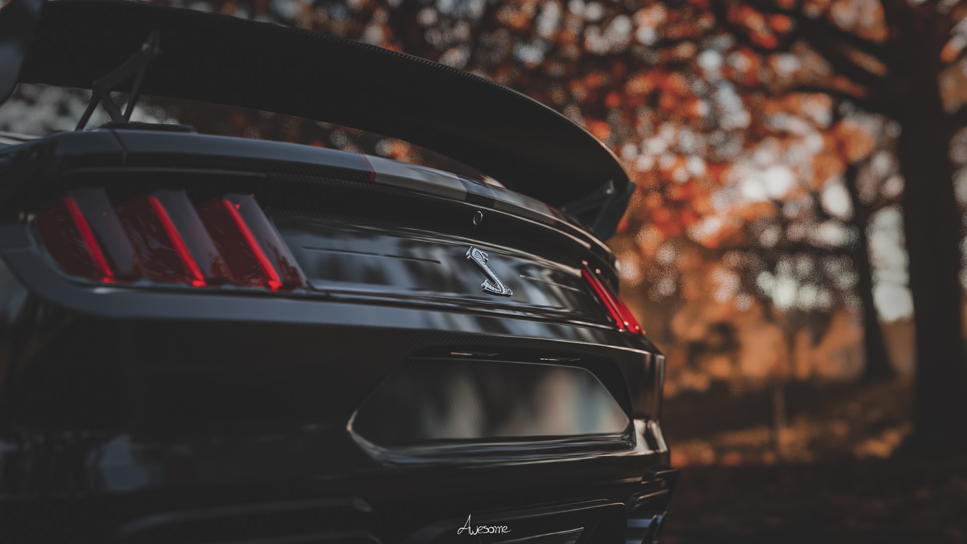 Shelby GT500 rear view in Forza Horizon 4 HD Wallpaper