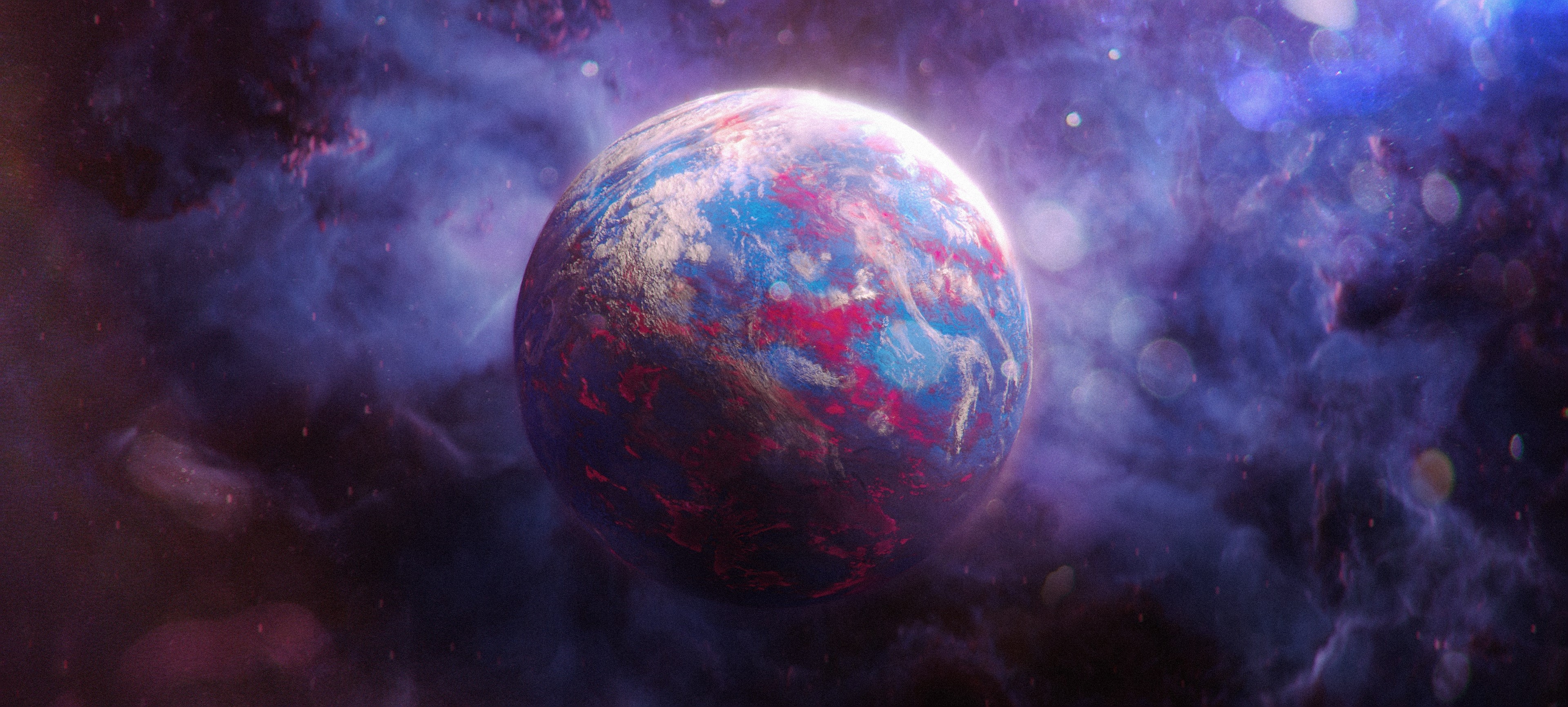4K Digital Painting of an Alien Planet HD Wallpaper