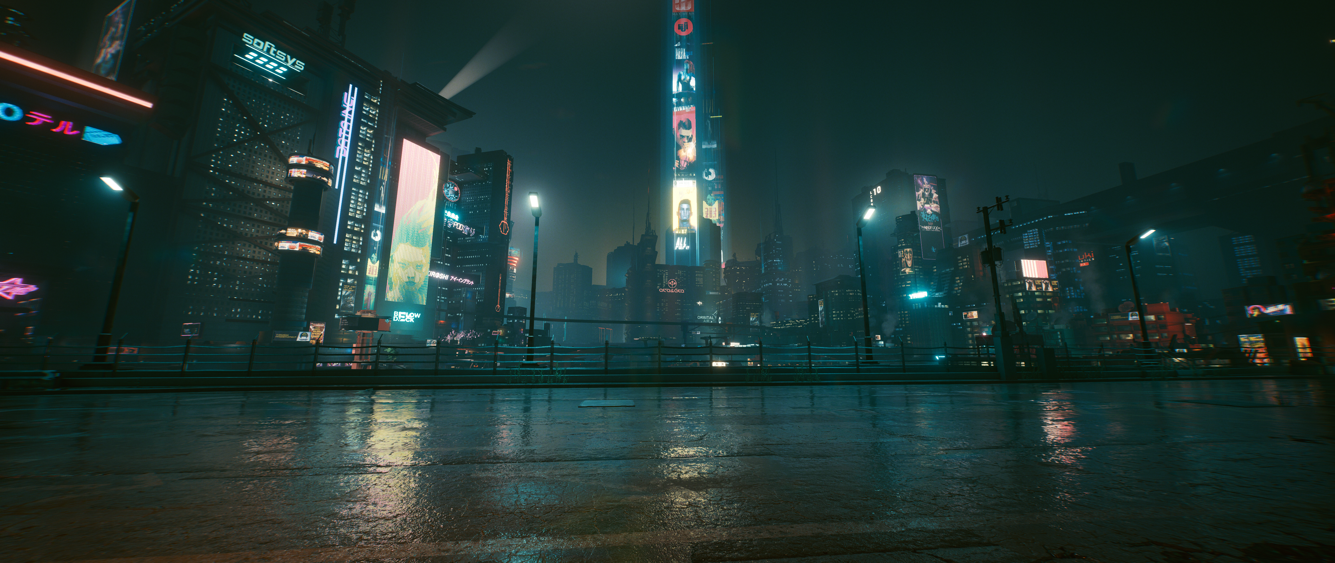 Cyberpunk 2077 cityscape at night HD Wallpaper
