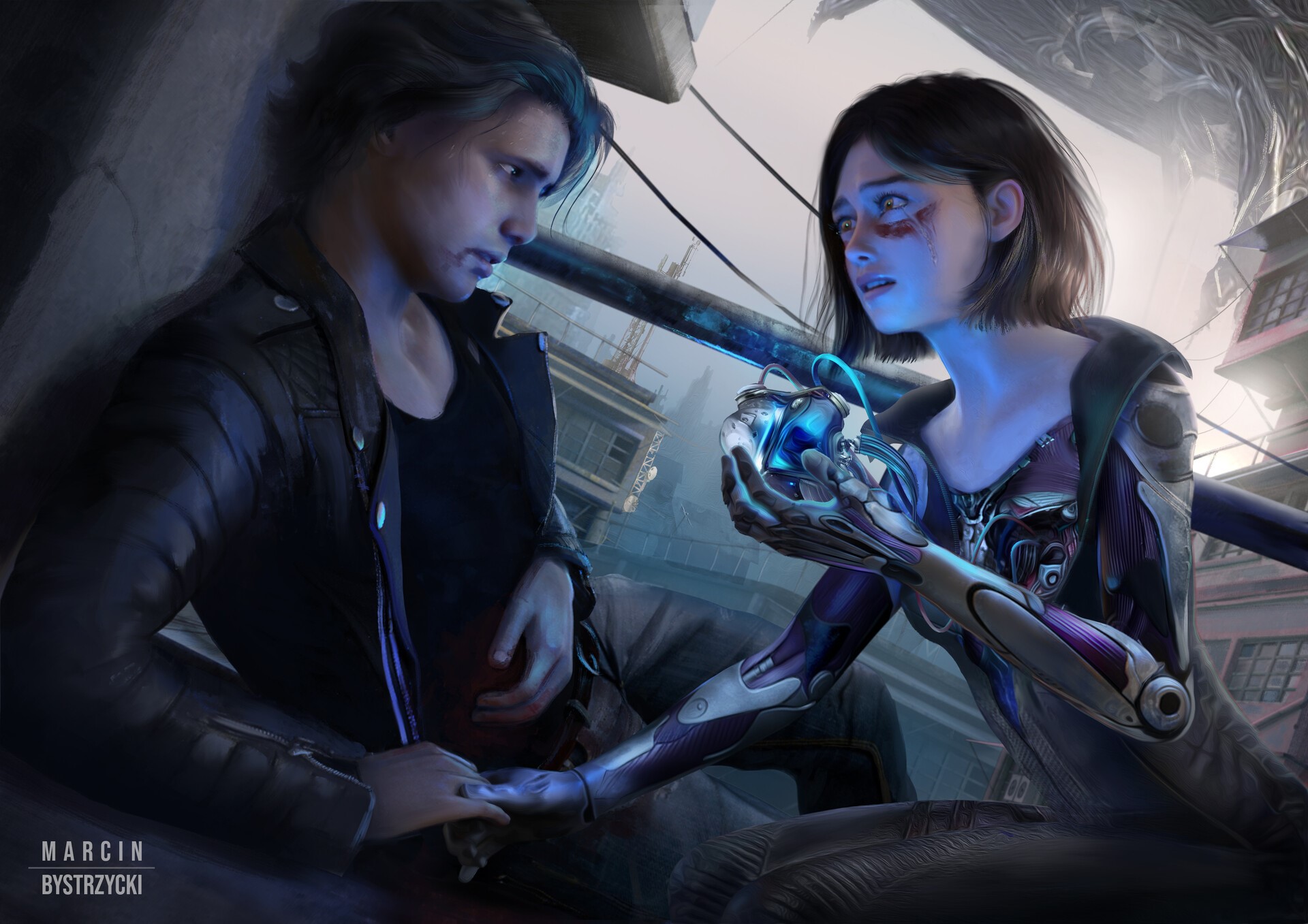 Alita and Hugo from Alita: Battle Angel HD Wallpaper