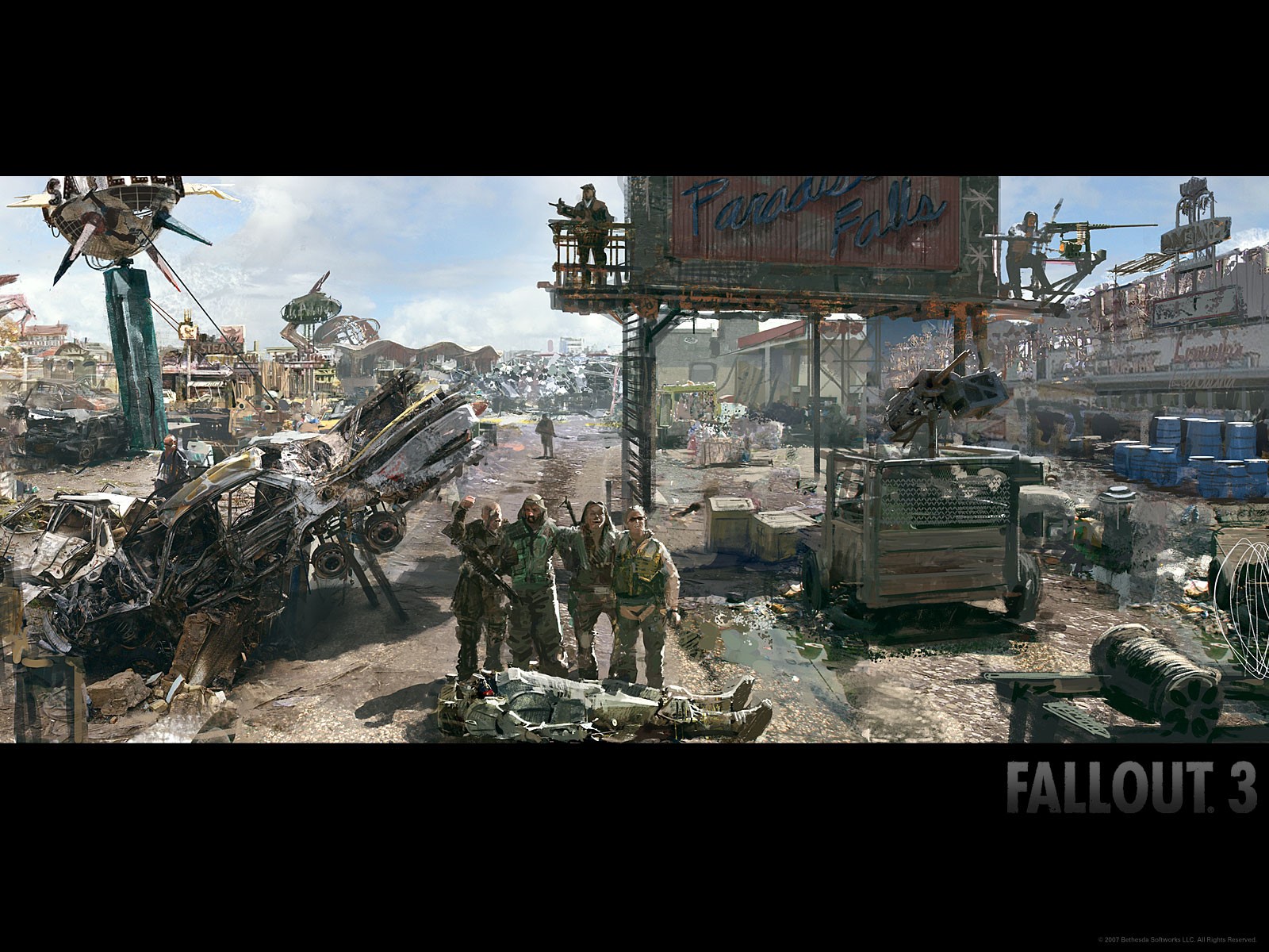 Fallout 3 concept art of Paradise Falls HD Wallpaper