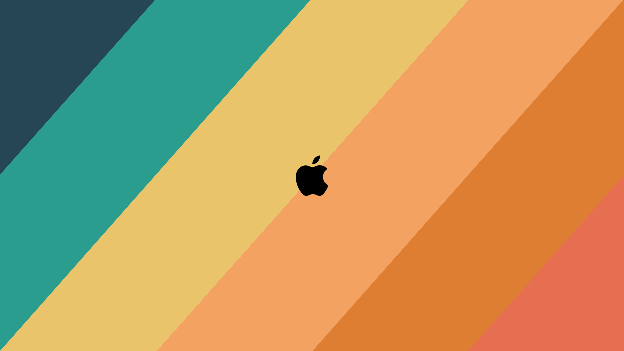 Apple logo on a colorful striped background HD Wallpaper