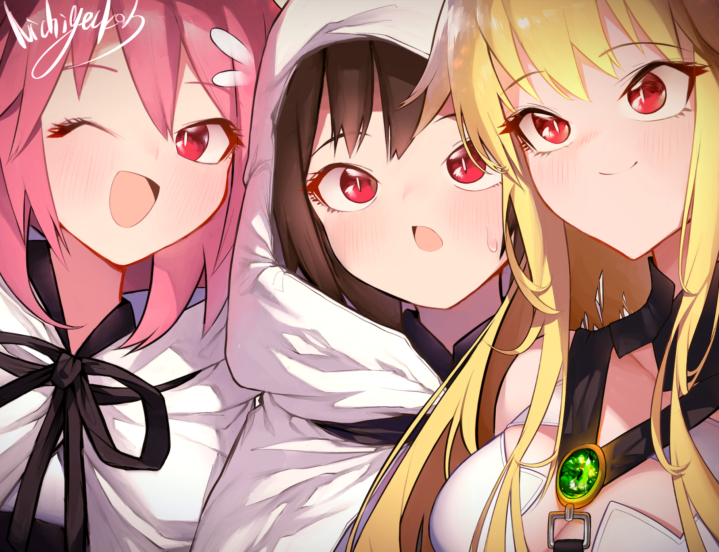 Three anime girls with red eyes, Fate/Grand Order HD Wallpaper