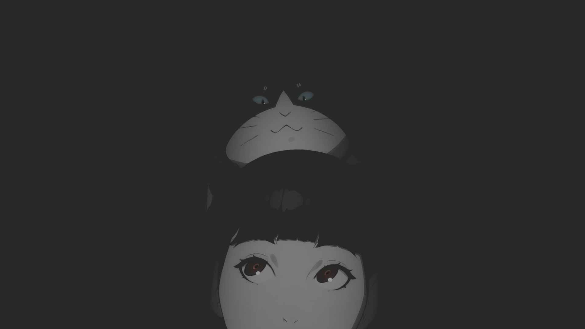Girl and cat illustration by Ilya Kuvshinov HD Wallpaper
