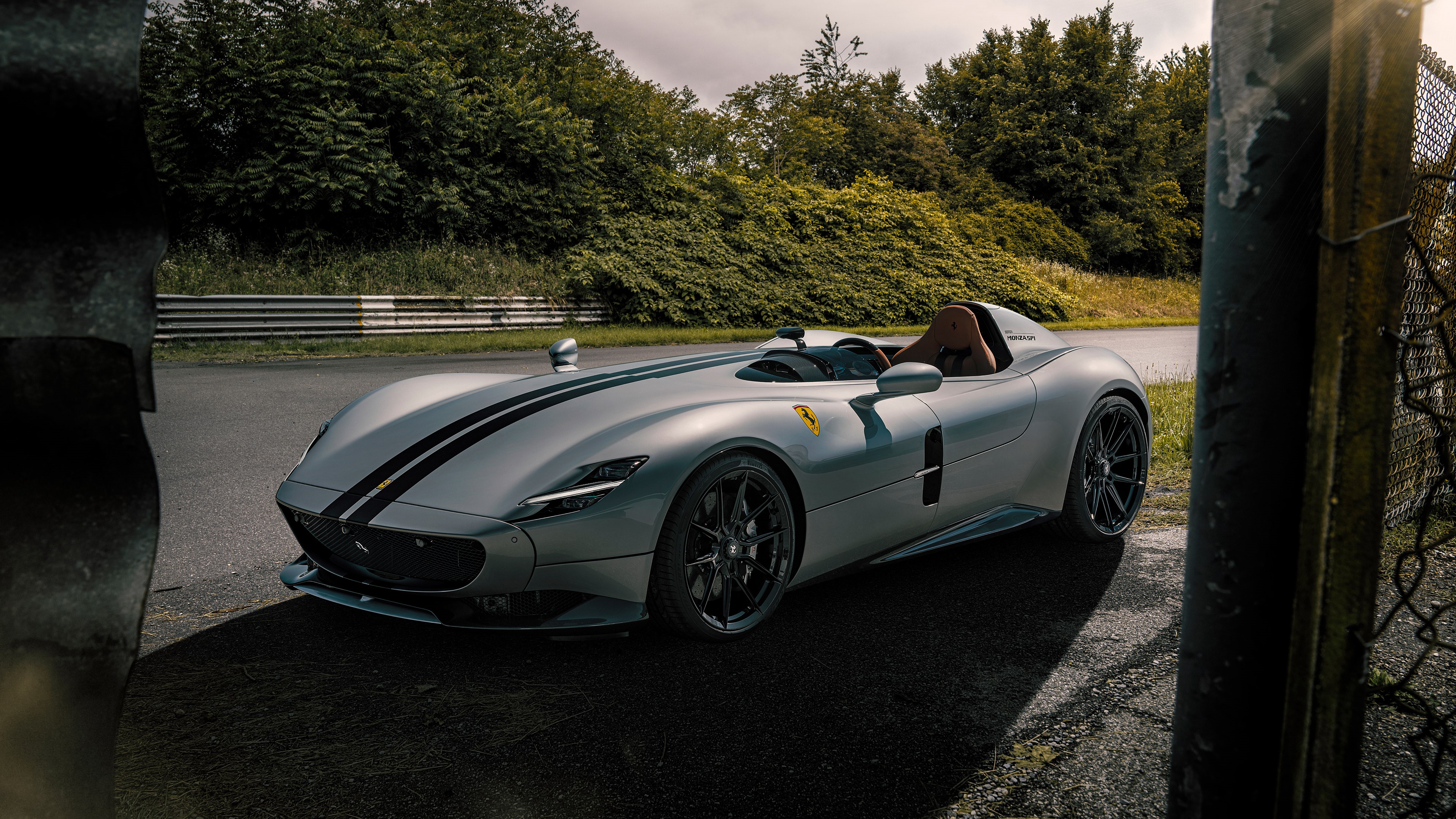Ferrari Monza SP1 on a race track HD Wallpaper