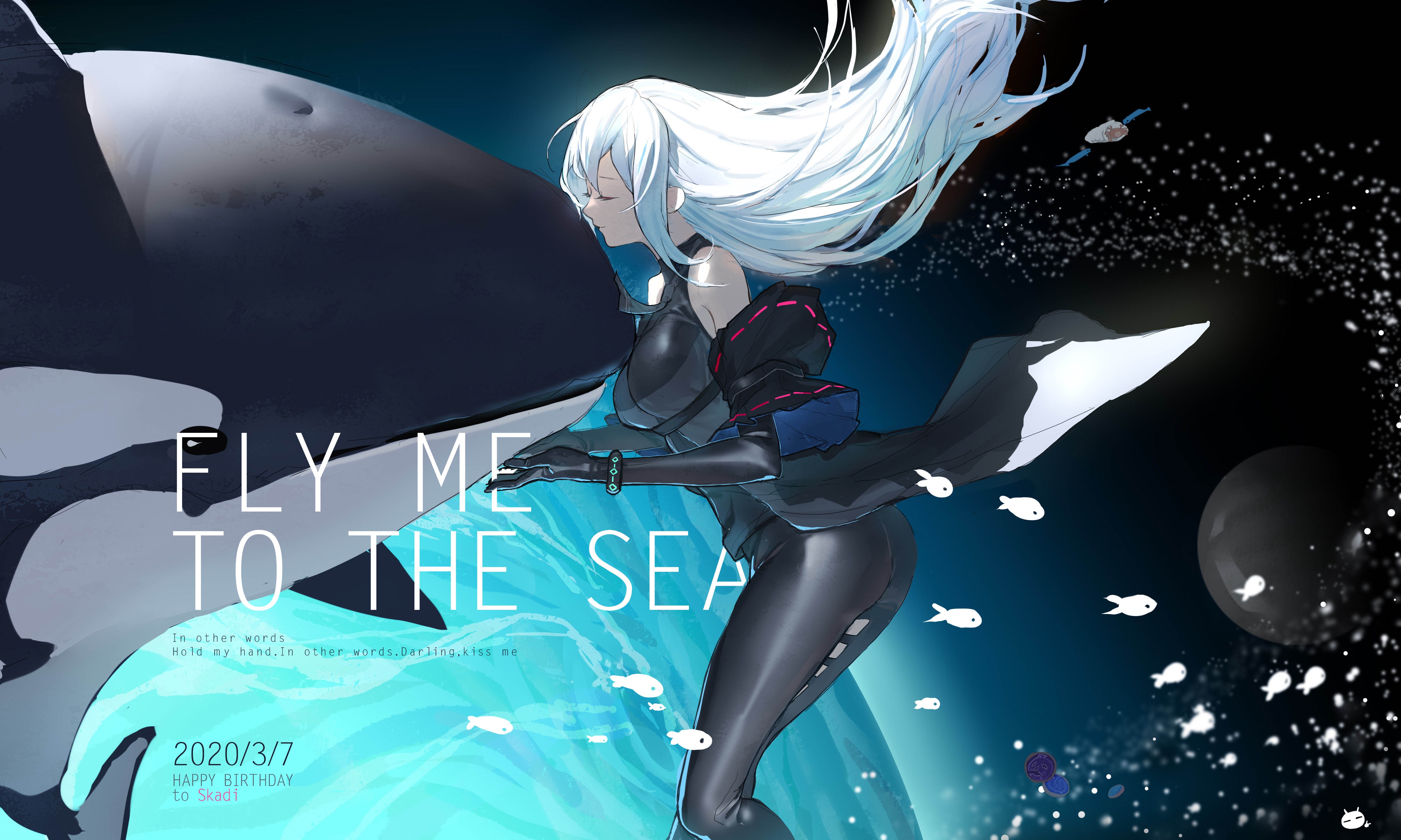 Skadi from Arknights with an Orca HD Wallpaper